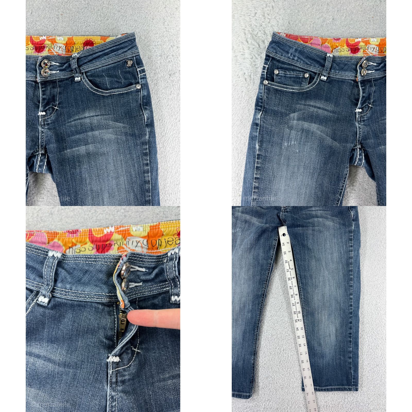 Vintage Downeast Blue Denim Capri Jeans Women 8 Slim Crop 5-Pocket Cotton Blend Regular Rise Size 30" / US 8 / IT 44 - 8 Thumbnail