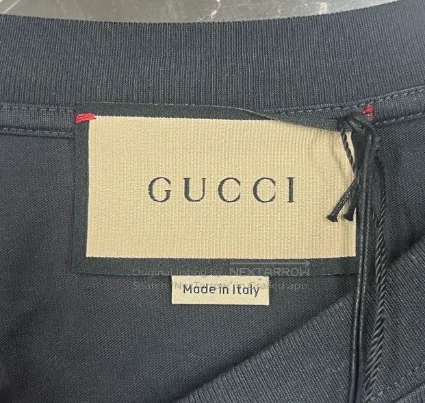 Gucci Black letter pattern printed logo short sleeve