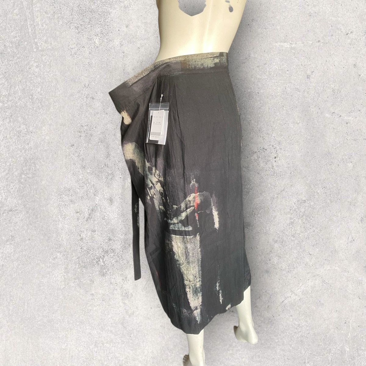 Yohji Yamamoto AW24 Linen Blend Paint Skirt Size M / US 6-8 / IT 42-44 - 6 Thumbnail