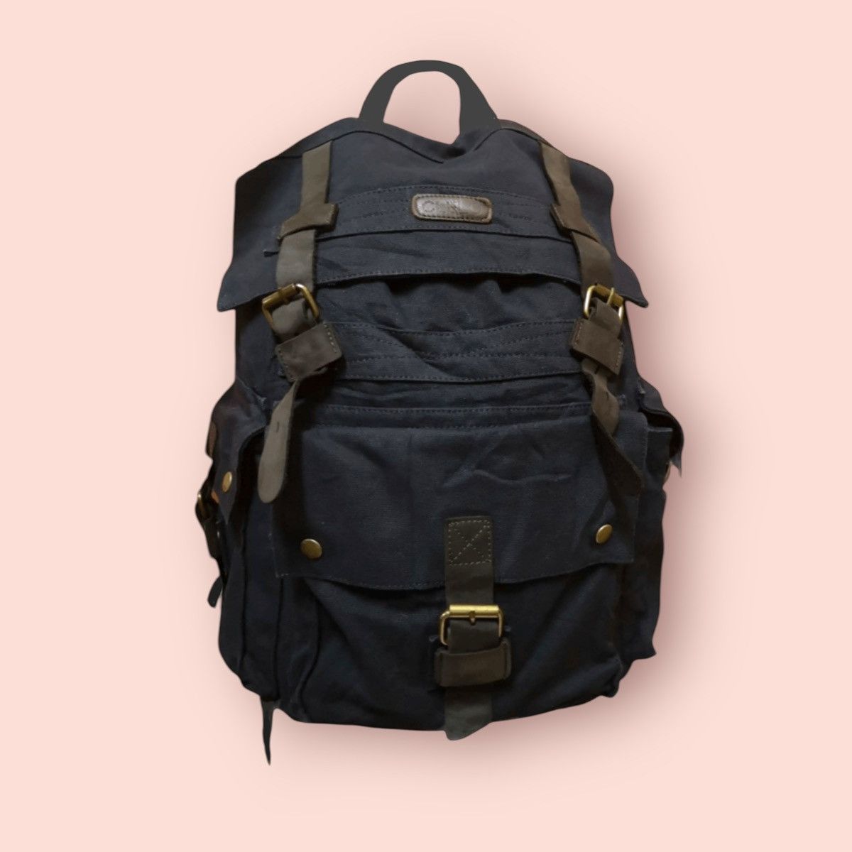 Canvas × Japanese Brand DOPE🔥 CLELO CANVAS LEATHER TRAVEL BACKPACK Size ONE SIZE - 16 Thumbnail