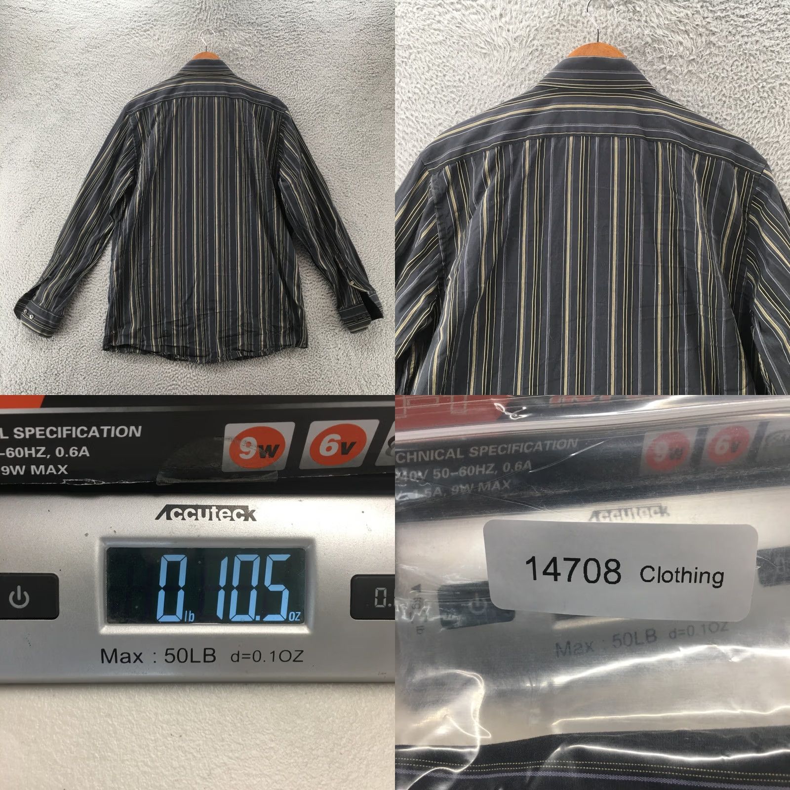 Express Premium Woven Button Up Shirt Mens Large Blue Striped Cotton Long Sleeve Classic Casual Size L / US 10 / IT 46 - 8 Thumbnail