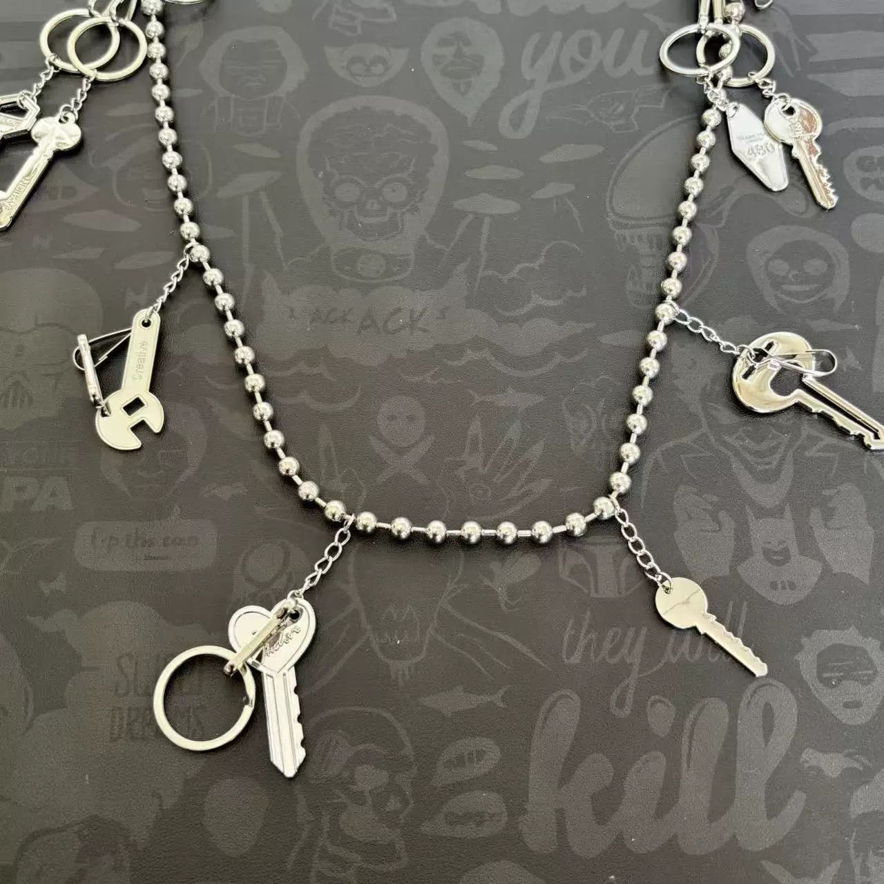 Vintage Retro hip-hop punk style jeans waist chain Size ONE SIZE - 4 Thumbnail