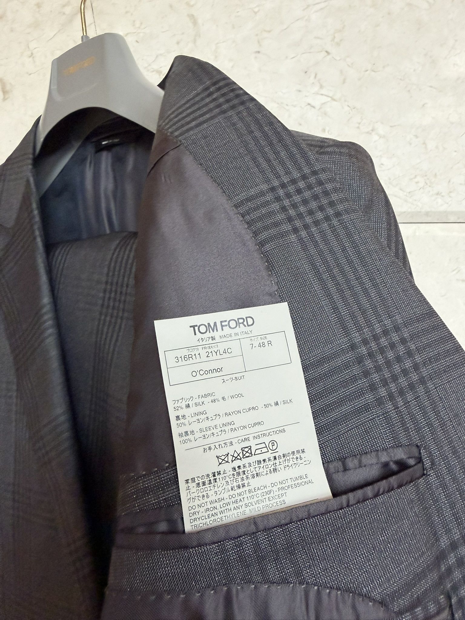 Tom Ford TOM FORD O’Connor Fit Grey Wool Glen Check Suit 38R Size 38R - 8 Thumbnail