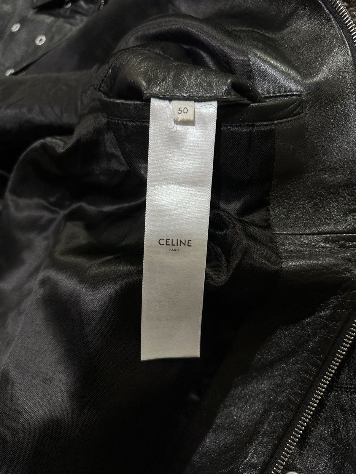 Celine × Hedi Slimane Celine x Hedi FW22 Leather Eyelet Cut-Out Stud Patch Jacket Size US L / EU 52-54 / 3 - 16 Thumbnail