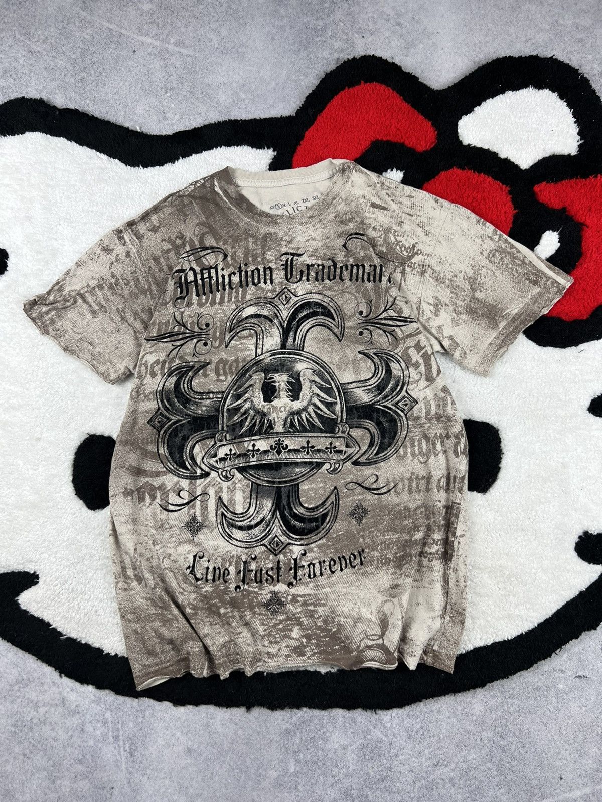 Affliction Y2K Affliction Skulls Trashed Chrome Hearts Style Tee Shirt Size US S / EU 44-46 / 1 - 1 Thumbnail