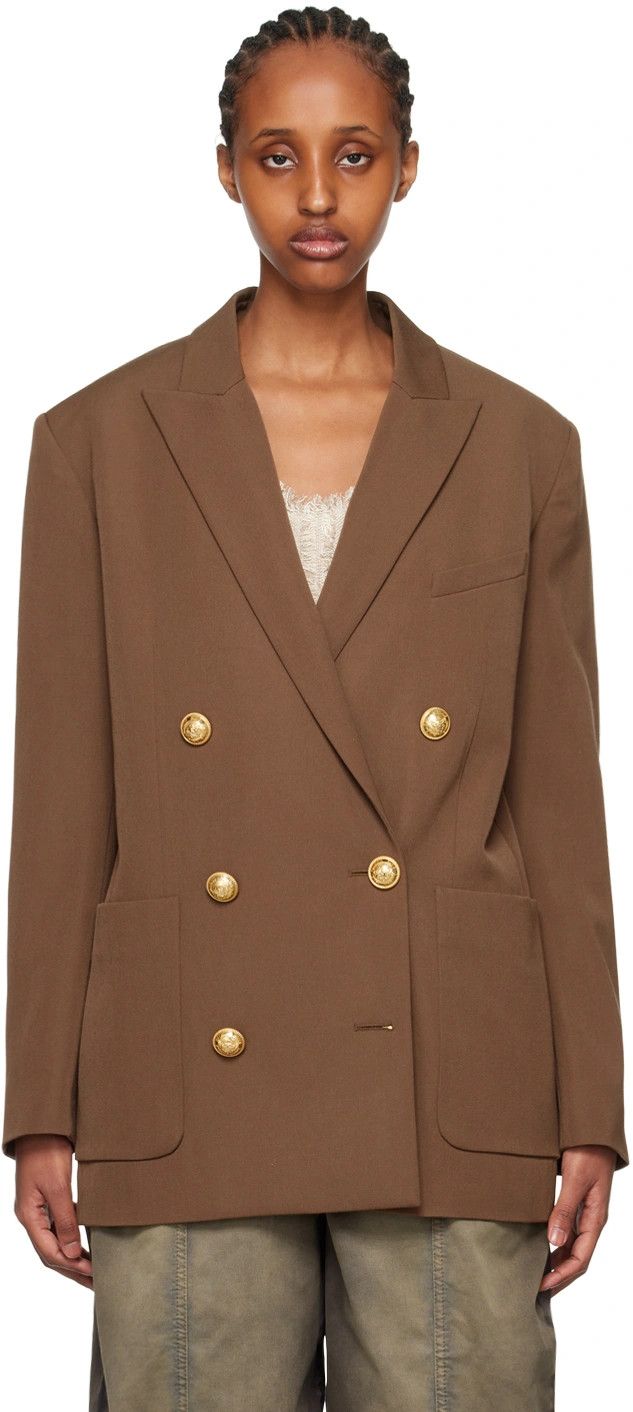 Balmain o1s1rm0624 Blazer in Brown Size M / US 6-8 / IT 42-44 - 1 Thumbnail