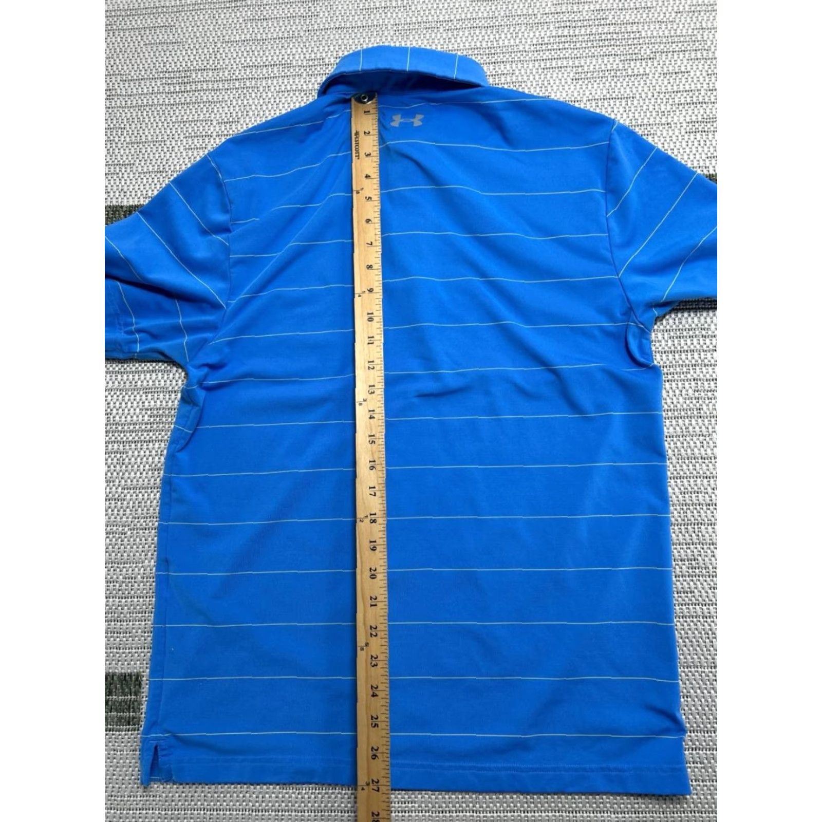 Under Armour Under Armour Playoff Polo Shirt Mens M Blue Striped Golf Short Sleeve Loose Fit Heatgear Polo Size US M / EU 48-50 / 2 - 6 Thumbnail