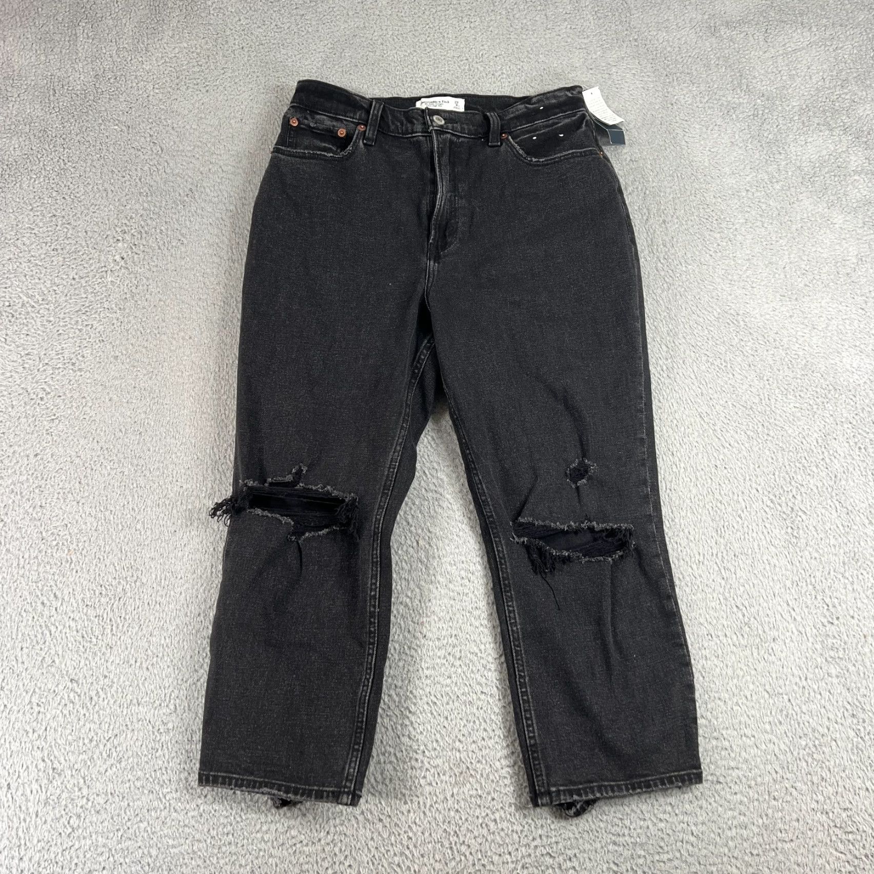 Abercrombie & Fitch Abercrombie & Fitch Jeans Regular Womens Size 8 Black High Rise Straight Inseam 22in Vintage No N/A? Size 30" / US 8 / IT 44 - 2 Thumbnail