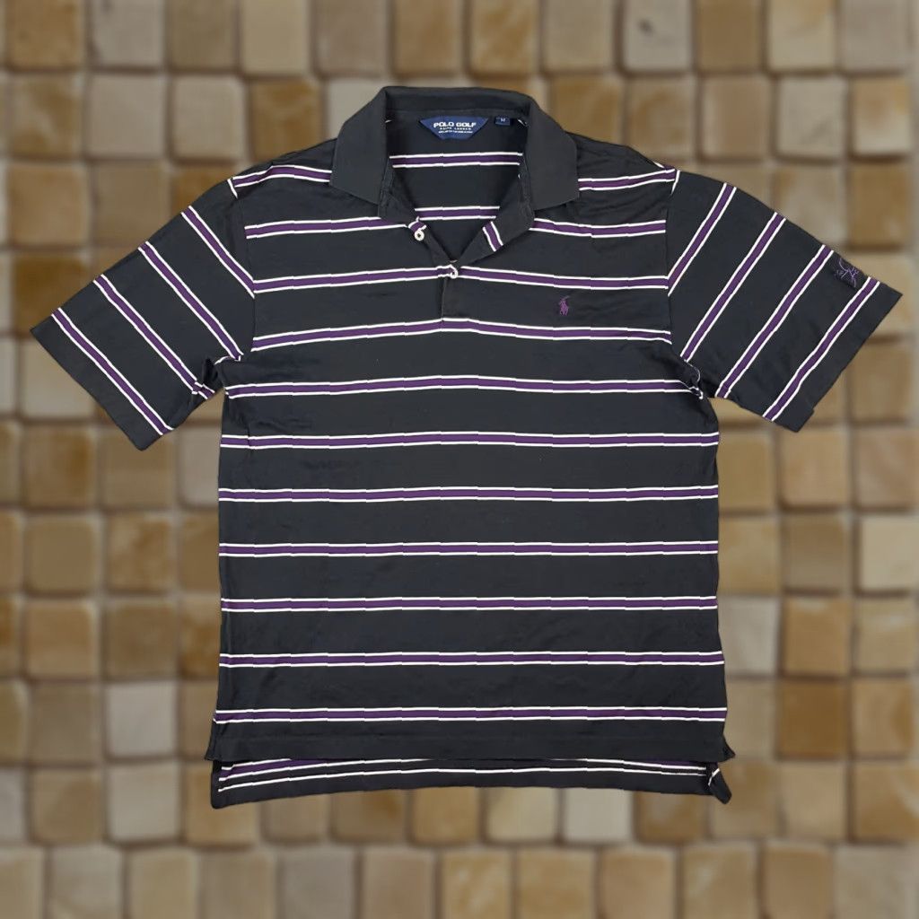 Vintage VINTAGE Polo Golf Ralph Lauren Purple Pony Mens Size M Striped Preppy Polo Shirt Size US M / EU 48-50 / 2 - 1 Thumbnail