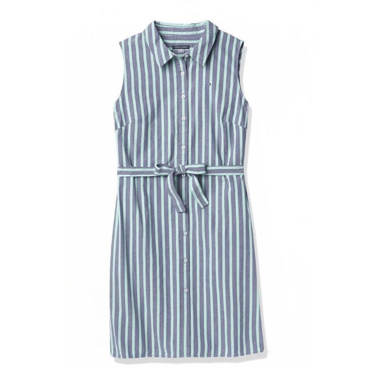 Tommy Hilfiger Cotton Shirt Dress Sky Captain/Mint Dress size 10