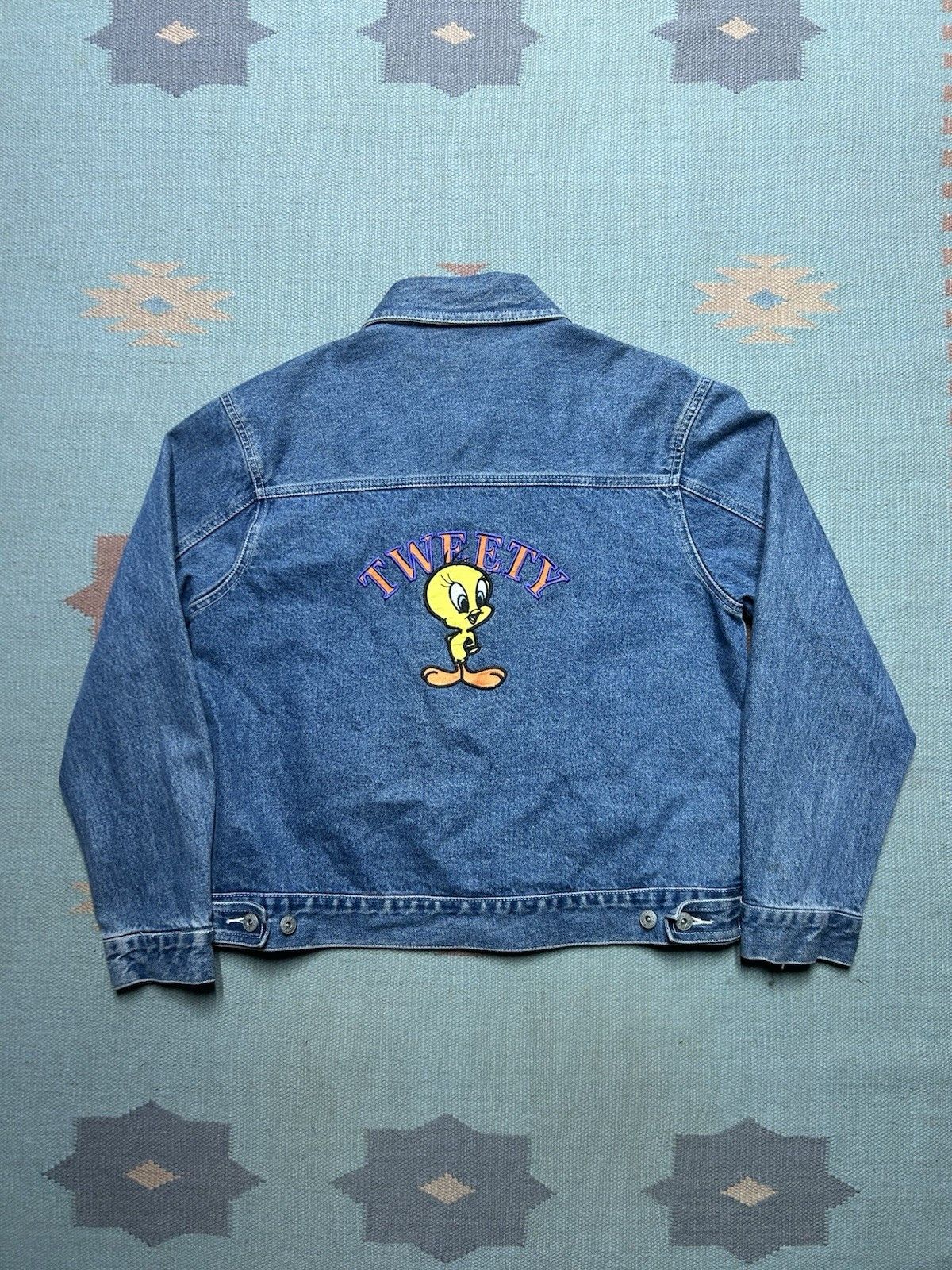 Vintage Vtg looney tunes denim jacket tweety bird embroidered large Size L / US 10 / IT 46 - 1 Thumbnail
