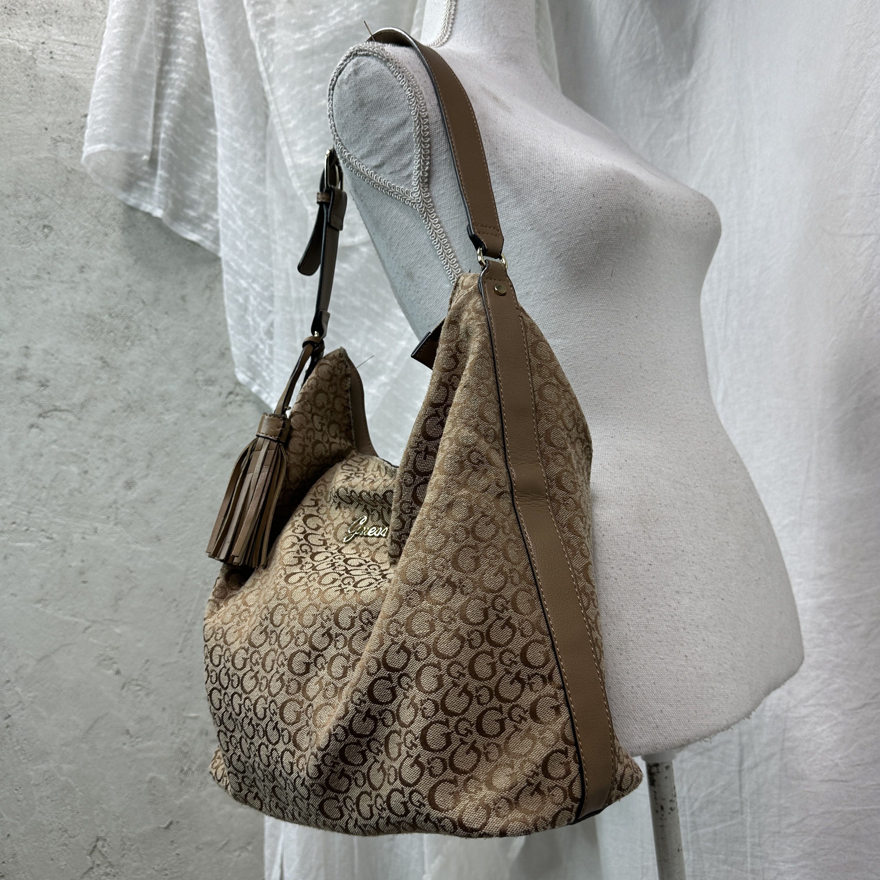 Vintage Avant Garde Guess Hobo Monogram Bag Y2K