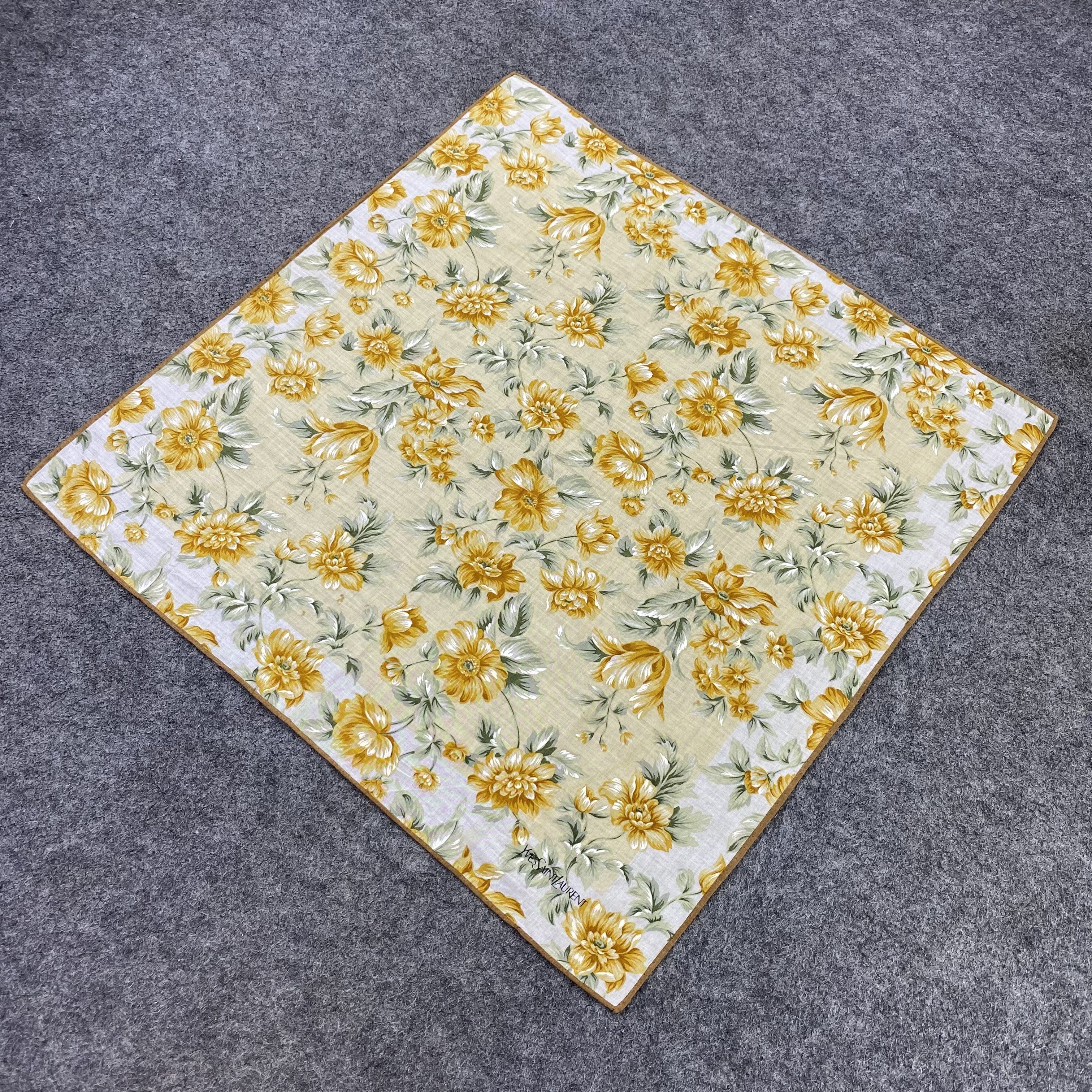 Yves Saint Laurent Yves Saint Laurent Handkerchief Neckerchief Bandana-B1829 Size ONE SIZE - 4 Thumbnail