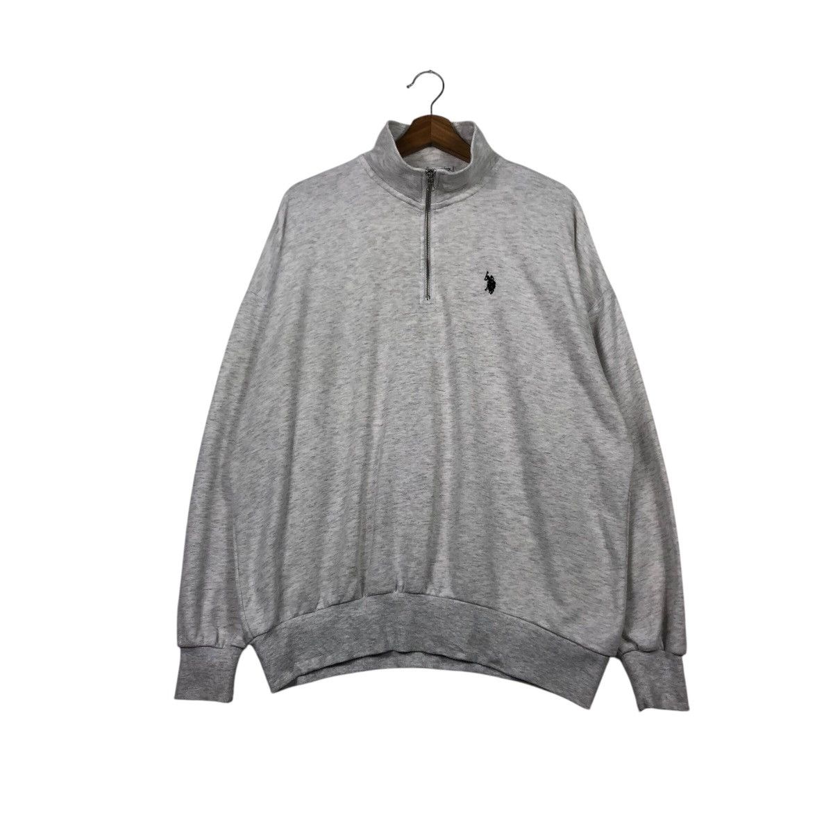 Japanese Brand U.S. Polo Assn. Minimal Quarter Zip – Grey Sportwear Basic Size US M / EU 48-50 / 2 - 2 Thumbnail