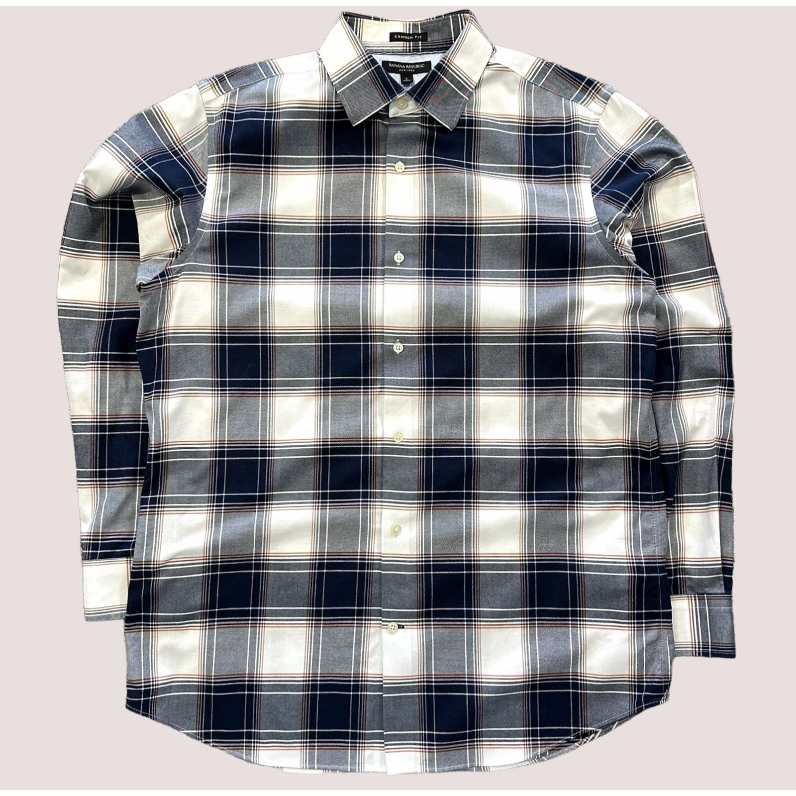 Banana Republic Banana Republic Button-Up Shirt Mens L Camden Fit Non Iron Plaid Blue White Shirt Mens L Blue Plaid Non-Iron Button-Up Banana Republic Size US L / EU 52-54 / 3 - 1 Thumbnail
