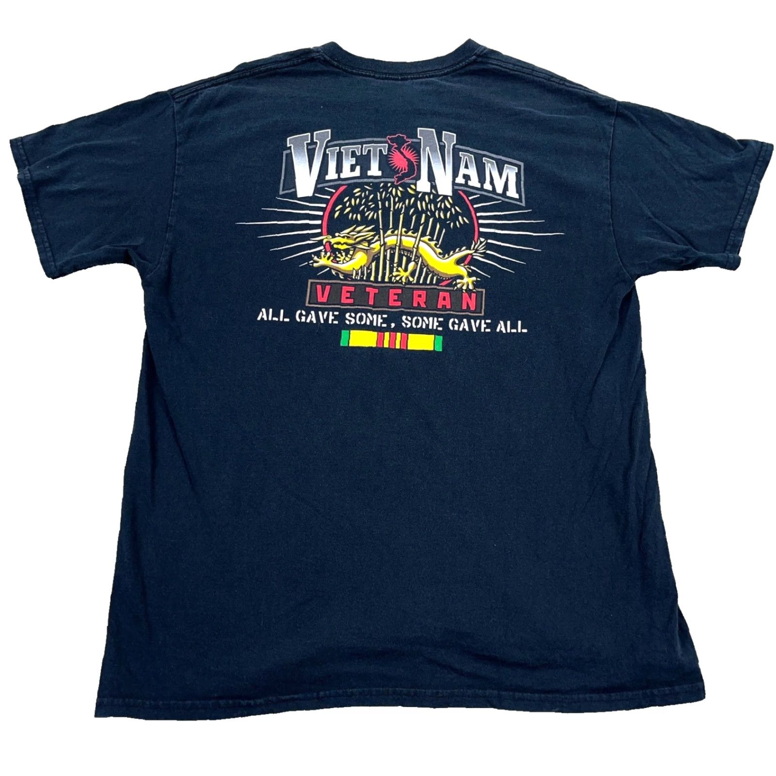 Gildan VINTAGE Vietnam Veteran Shirt Men Large Black Military Army Y2K Drago Adult Size US L / EU 52-54 / 3 - 2 Thumbnail