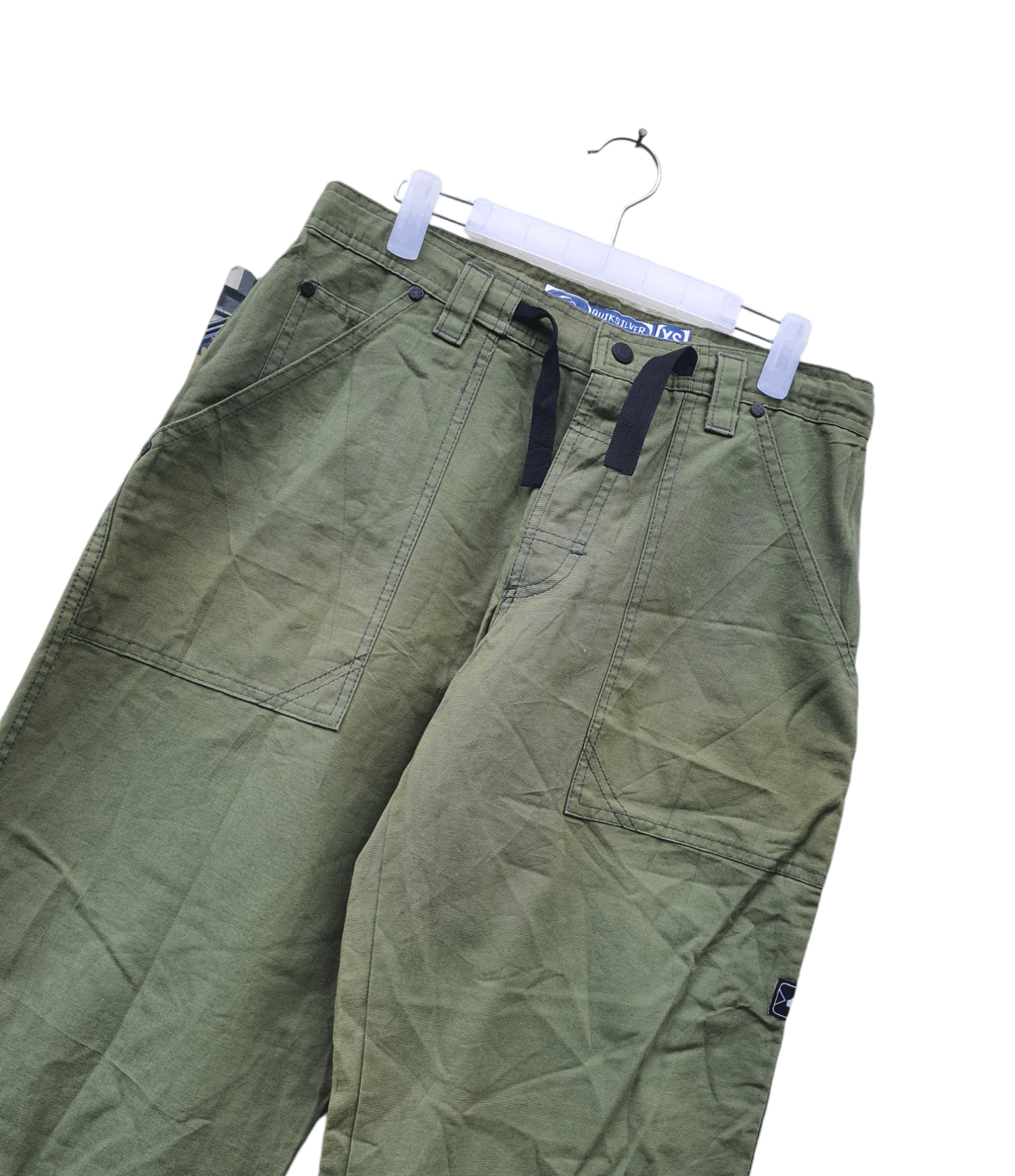 Quiksilver × Vintage 🔥 Vintage 90s QUIKSILVER Olive Green Sun Faded Pants Size US 34 / EU 50 - 3 Thumbnail