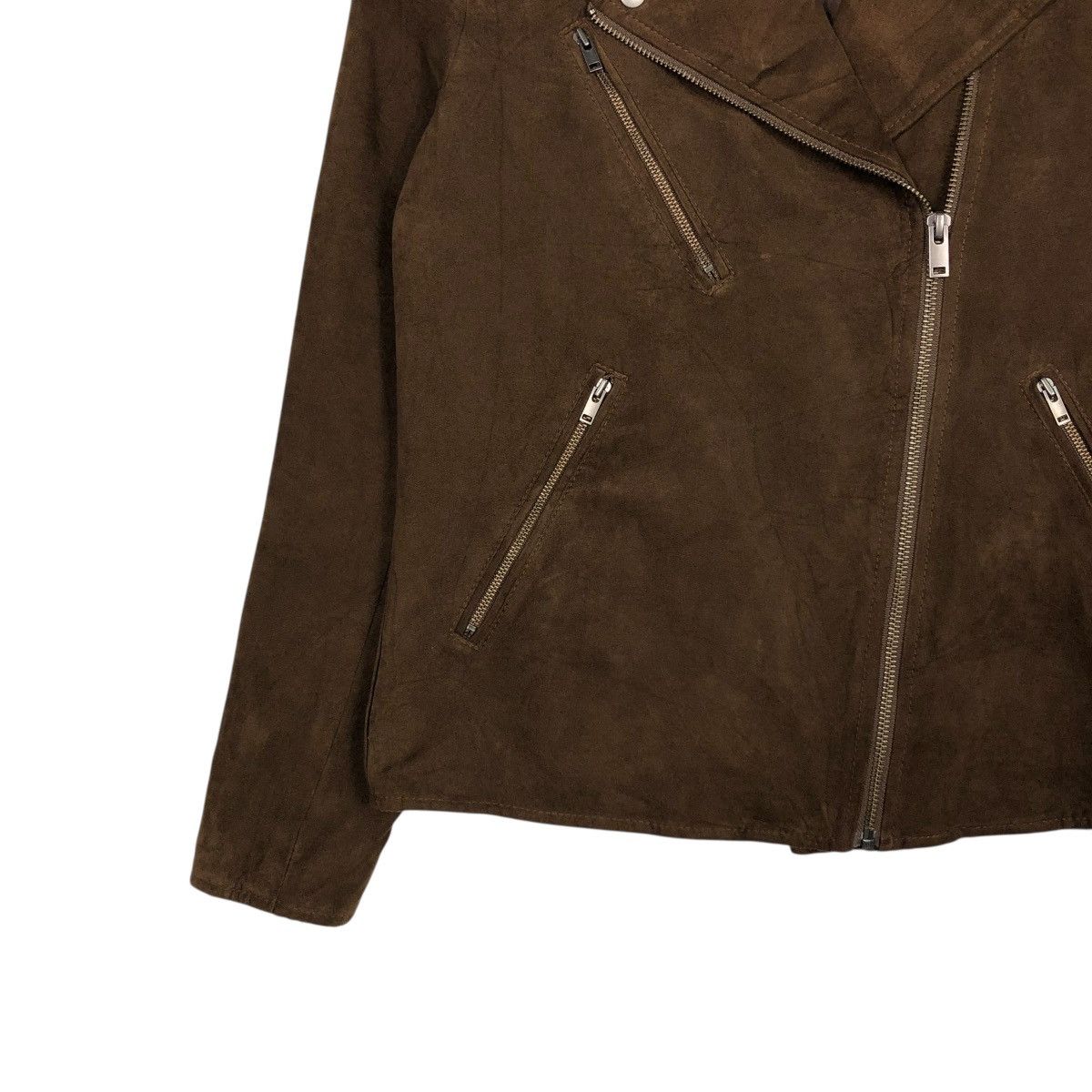 Japanese Brand 🔥RICH BROWN BIKER JACKET DOUBLE COLLAR UNIQLO ISSEY MIYAKE Size US S / EU 44-46 / 1 - 6 Thumbnail