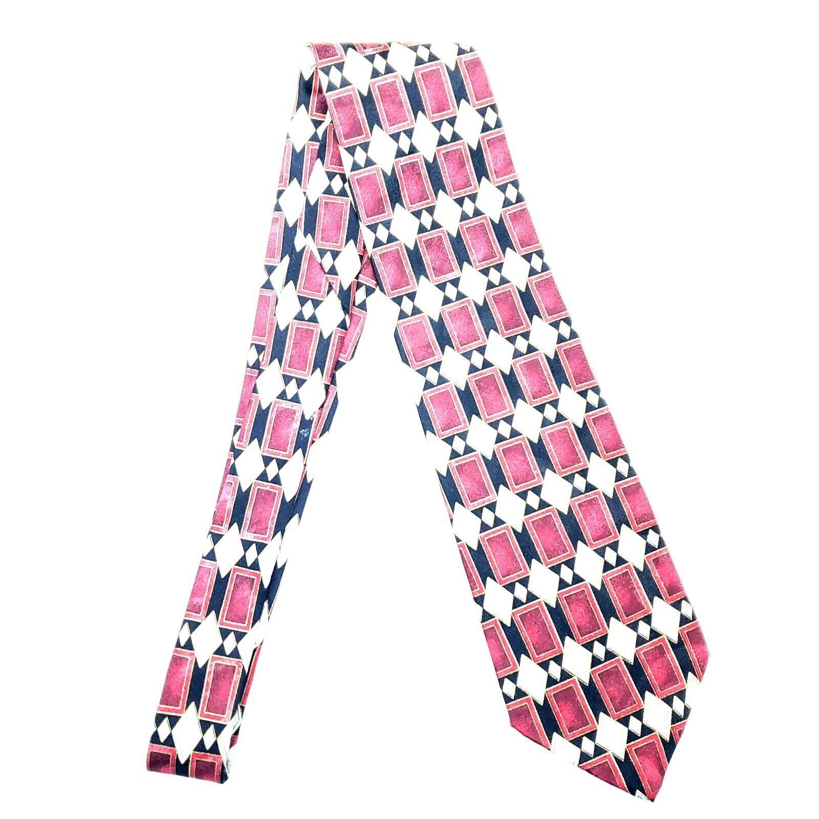 Savile Row Savile Row Red Silk Tie Geometric Abstract Classic Size ONE SIZE - 6 Thumbnail