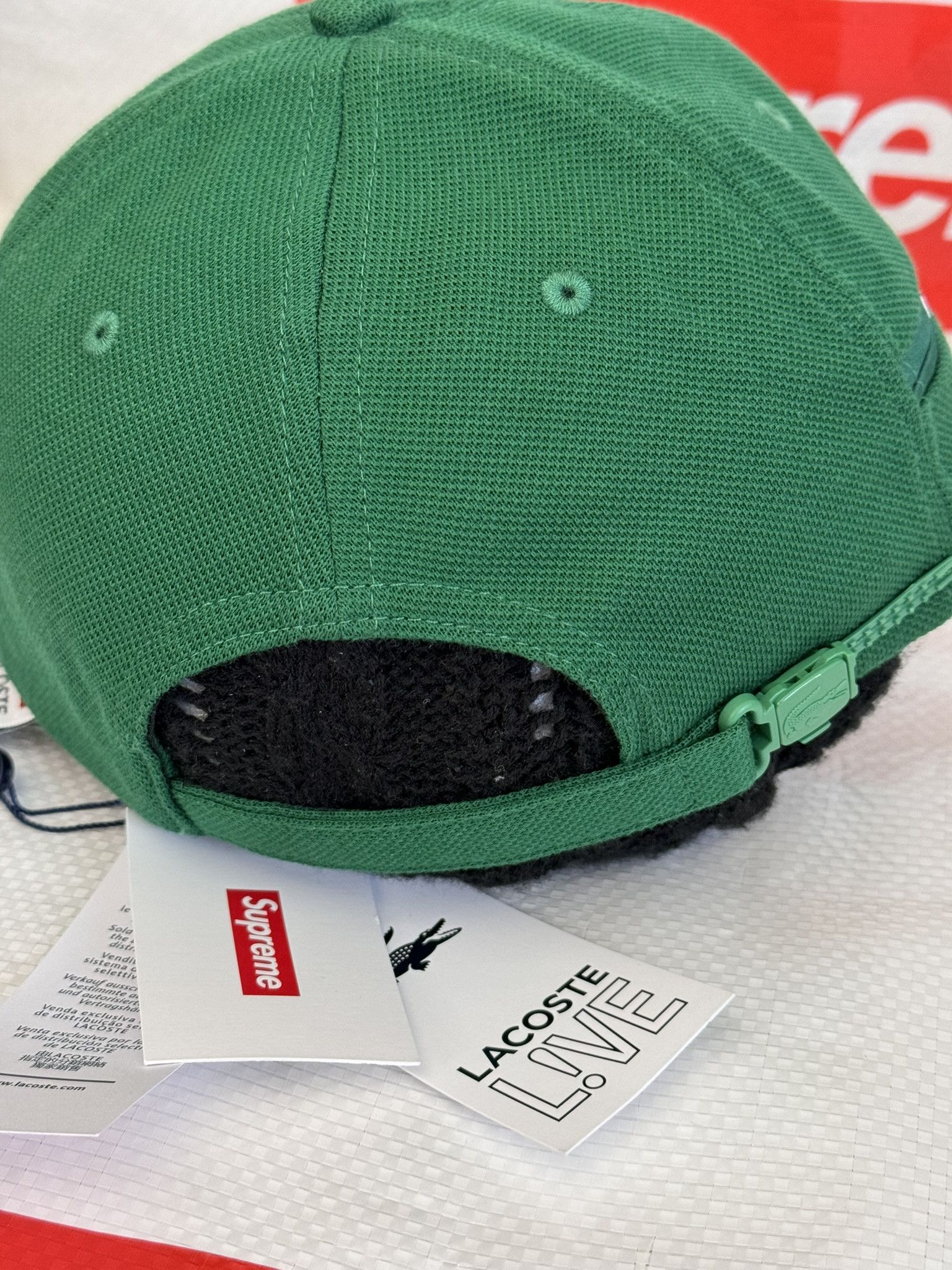 Supreme LACOSTE Pique 6-Panel Green hat cap