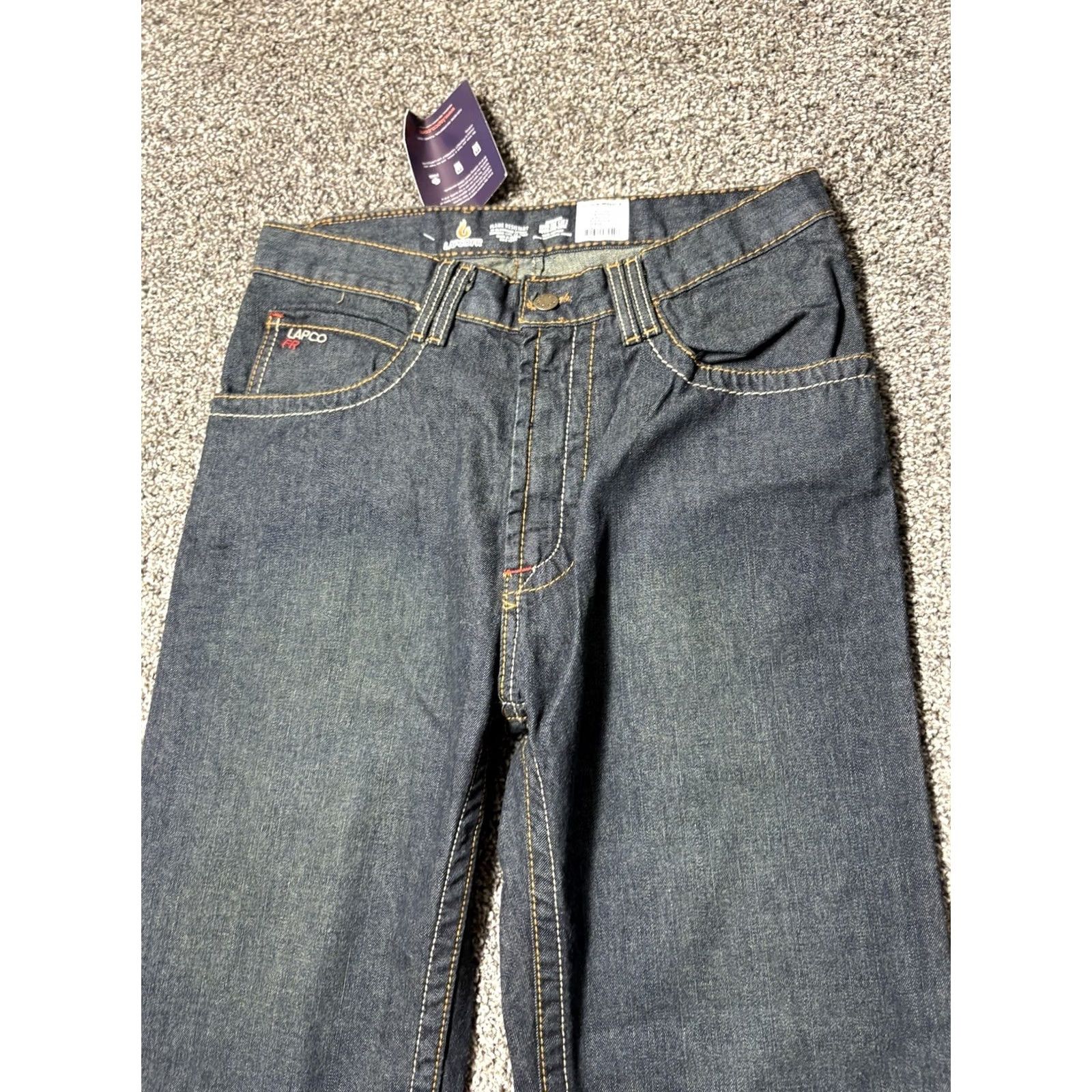 Vintage LAPCO FR Reflective Jeans Mens 30x32 Blue NEW NWT Flame-Resistant Denim Straight 30 32 Inseam Mens jeans Blue FR Reflective Jeans NWT LAPCO Size US 30 / EU 46 - 4 Thumbnail