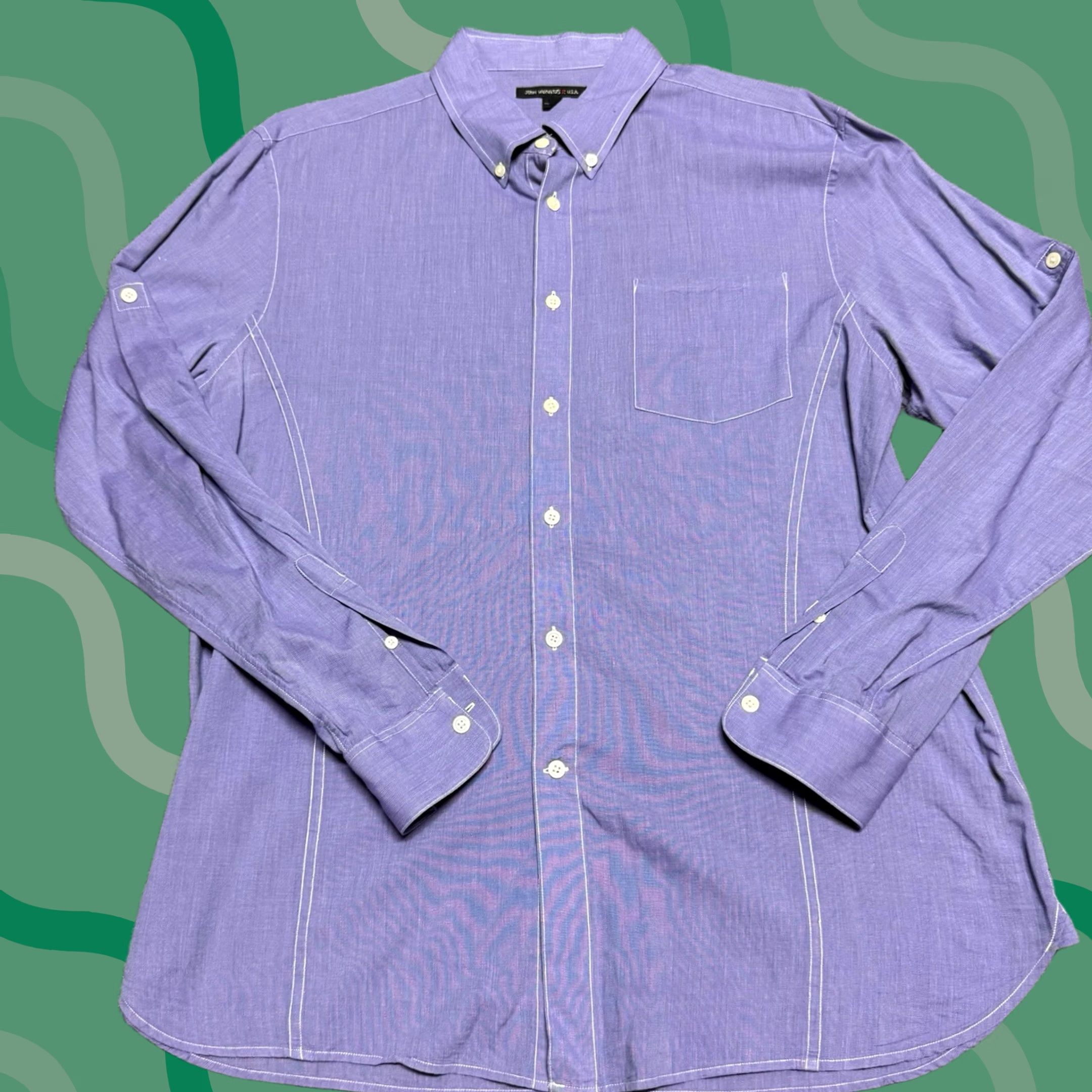 John Varvatos John Varvatos Shirt Mens XL Purple Lightweight Cotton Long Sleeve Button Down Size US XL / EU 56 / 4 - 1 Thumbnail