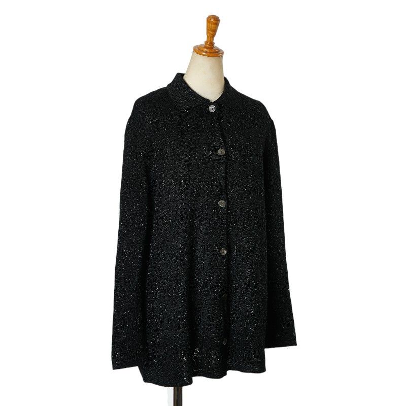 Fendi Fendi Fendi Zucca Sequin Cardigan Black Rayon Viscose Others Tops in Great Condition Size ONE SIZE - 1 Thumbnail