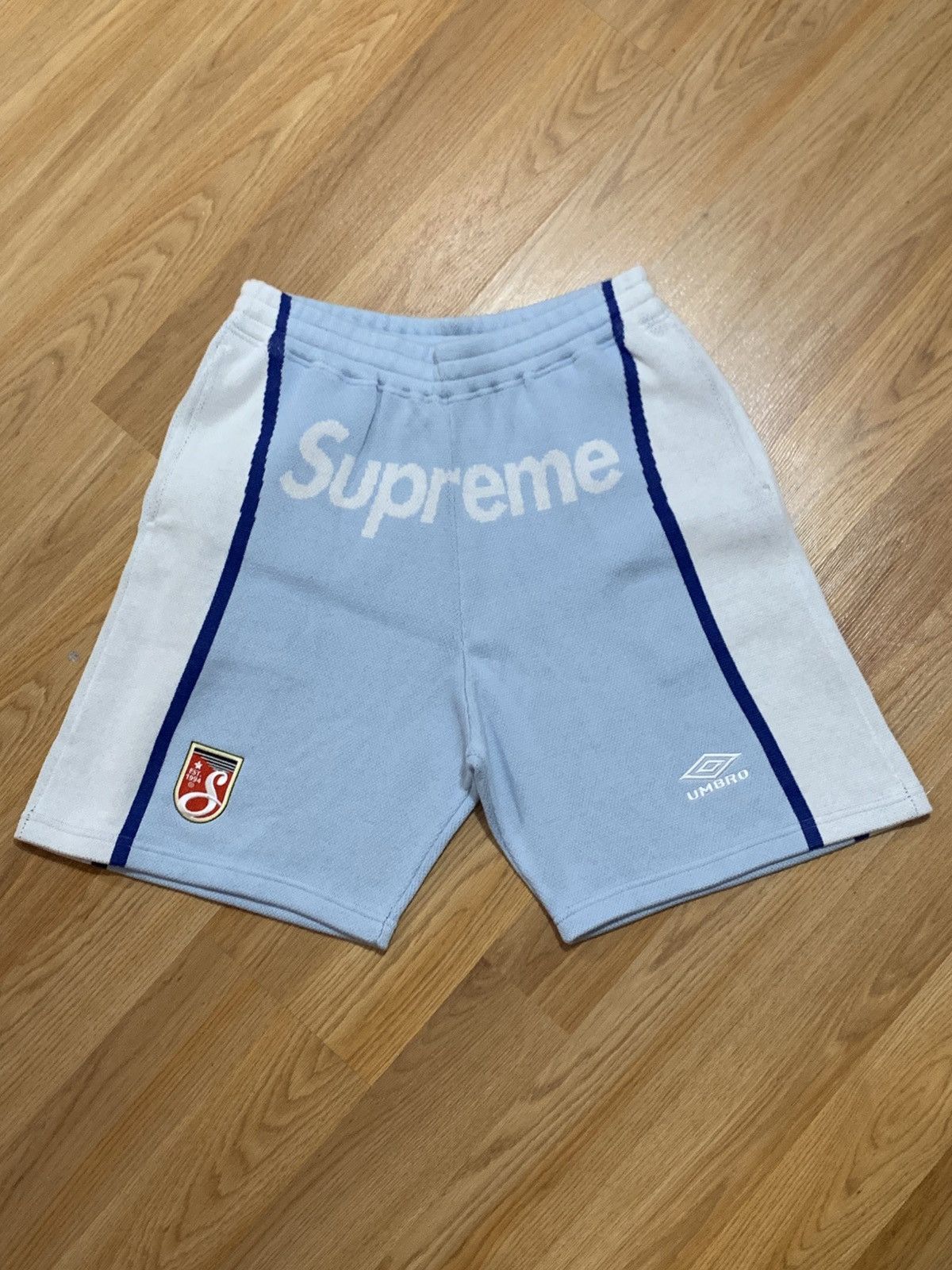 Supreme Umbro Knit Soccer Short Blue XL