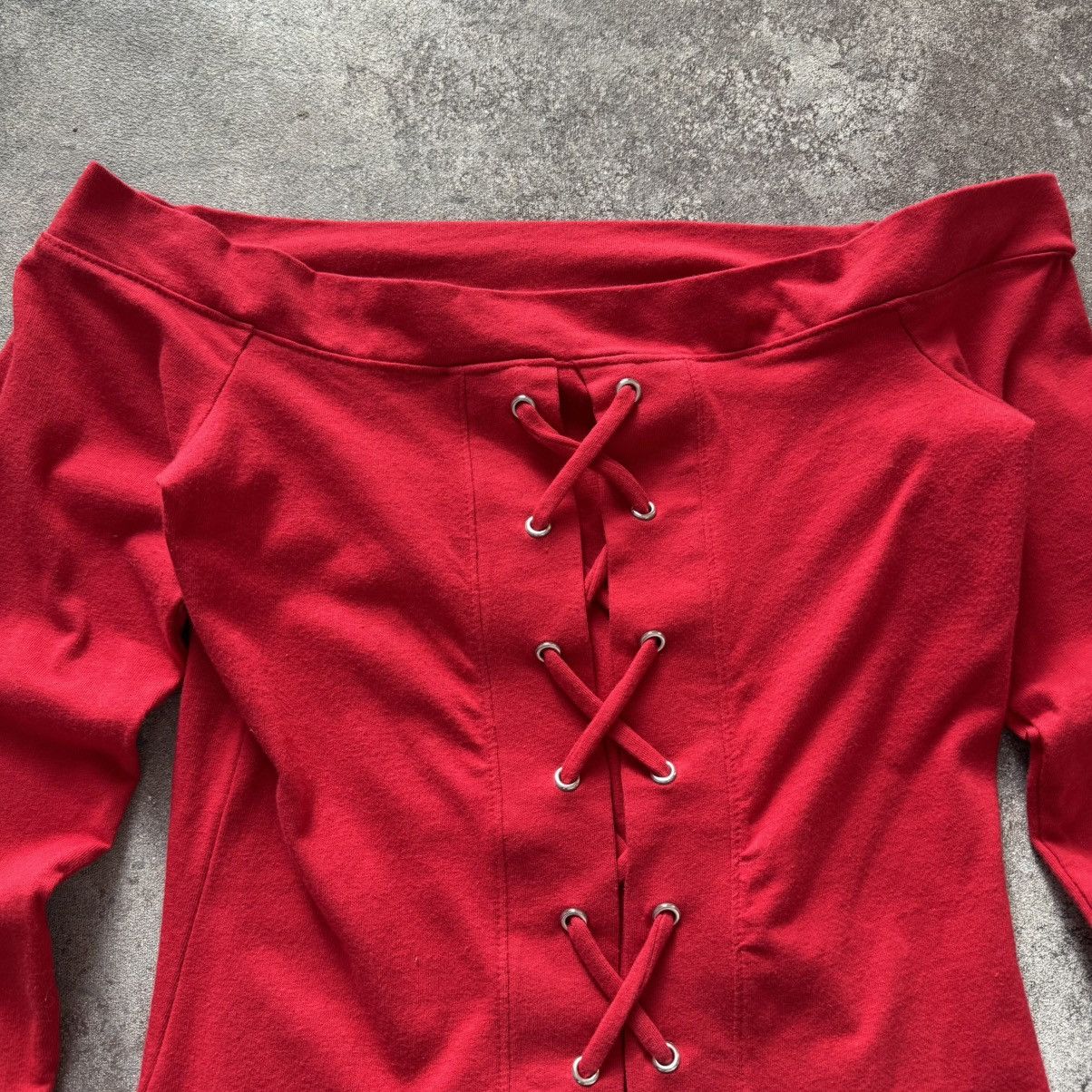 20471120 × Japanese Brand Guess Vintage Y2K Lace Up Avant Garde Long Sleeve Size S / US 4 / IT 40 - 4 Thumbnail