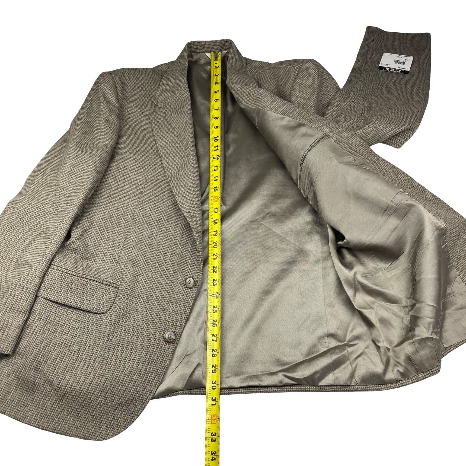 Other NEW Cross & Winsor Men's Wool Blend 2-Button Blazer Beige/Gr Size 44R - 13 Thumbnail