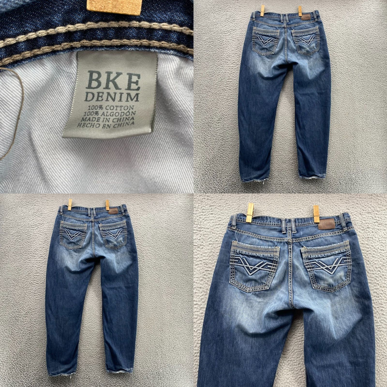 BKE VINTAGE Bke Tyler Jeans Men's 32X29* Blue Baggy Loose Straight Relaxed Western Core Y2k Size US 32 / EU 48 - 9 Thumbnail