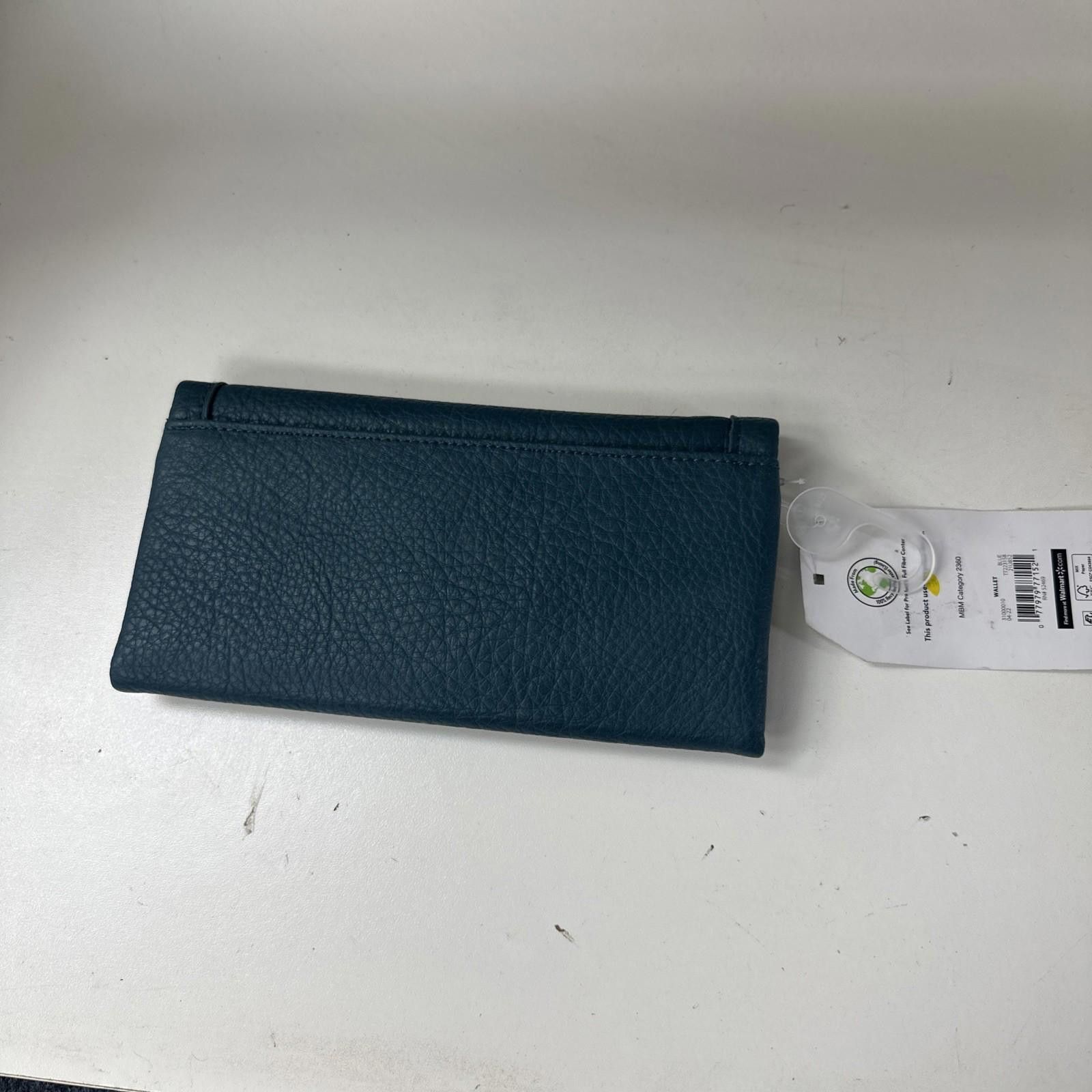 Other Time and Tru Teal Gold Accent Farrah Flap Front Soft Wallet Size ONE SIZE - 4 Thumbnail