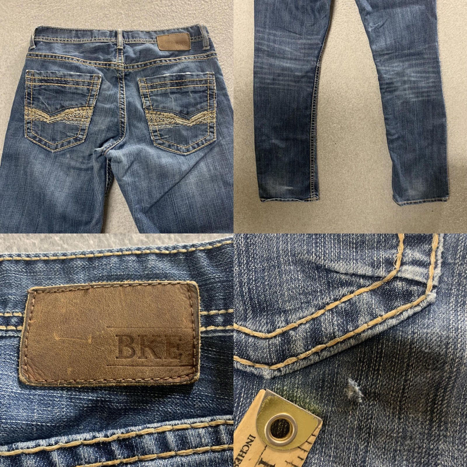 BKE BKE Denim Jeans Blue 31R Regular Jake Straight Leg Ankle Length Mens Size US 31 - 9 Thumbnail