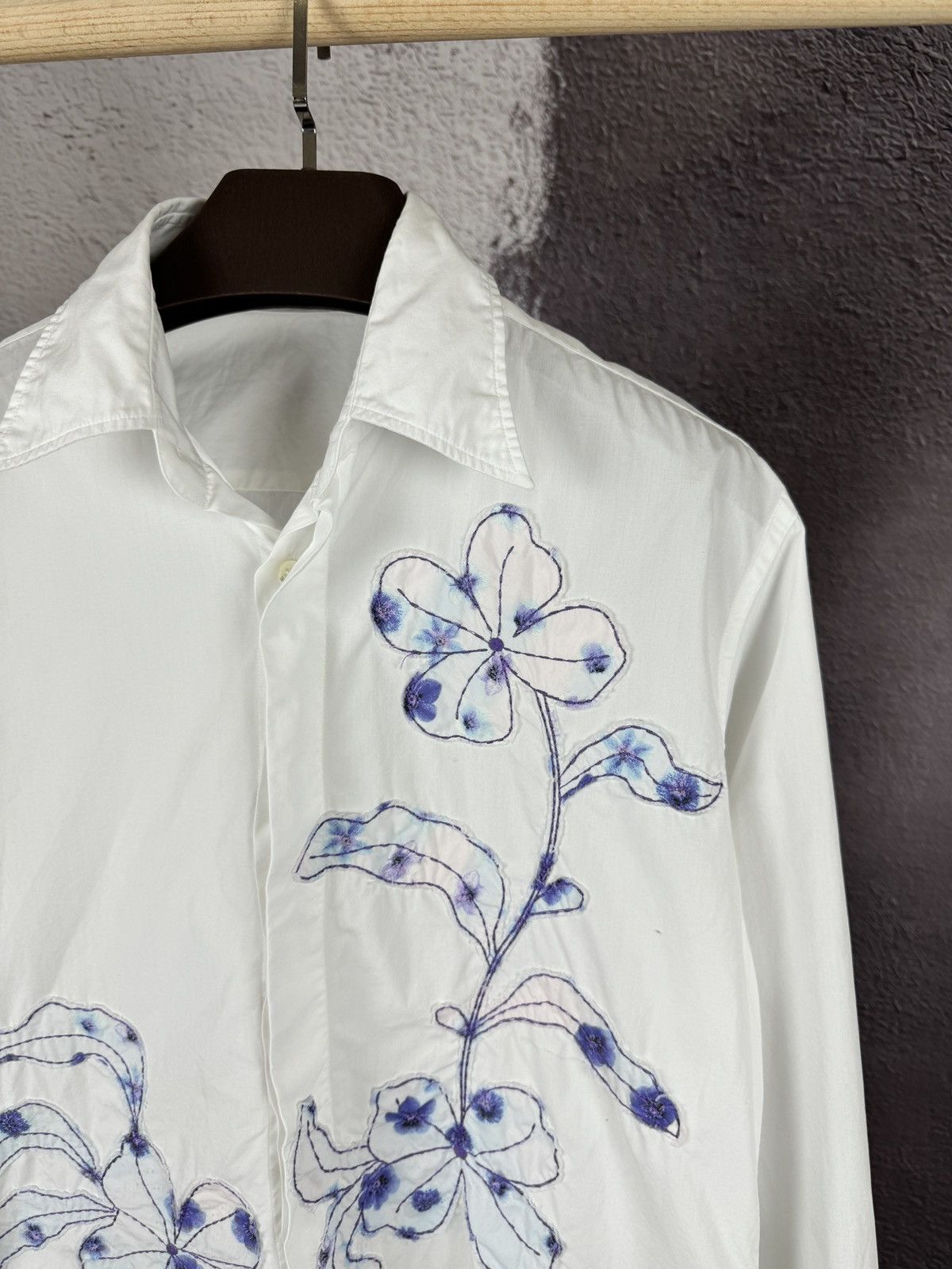 Pal Zileri Pal Zileri Lab. white vintage flower archival LS shirt Size US L / EU 52-54 / 3 - 4 Thumbnail