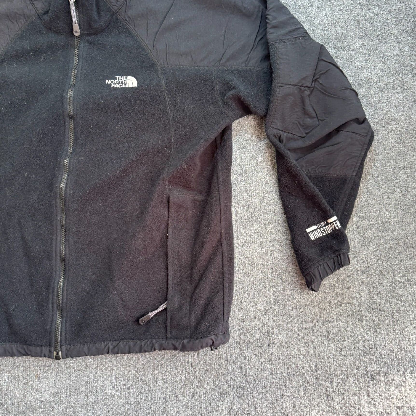 VTG The North Face Gore Windstopper Full Zip Fleece Mens Jacket Sz Medium Black