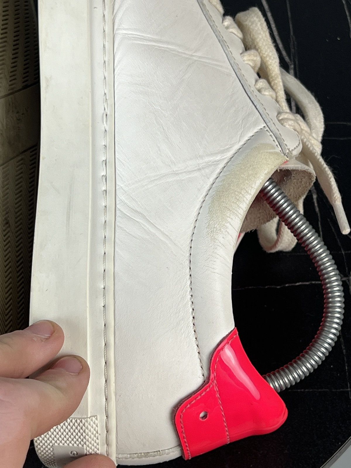 Givenchy Givenchy Paris White Leather Pink Heel Sneakers (Y0492) Size US 7 / IT 37 - 11 Thumbnail