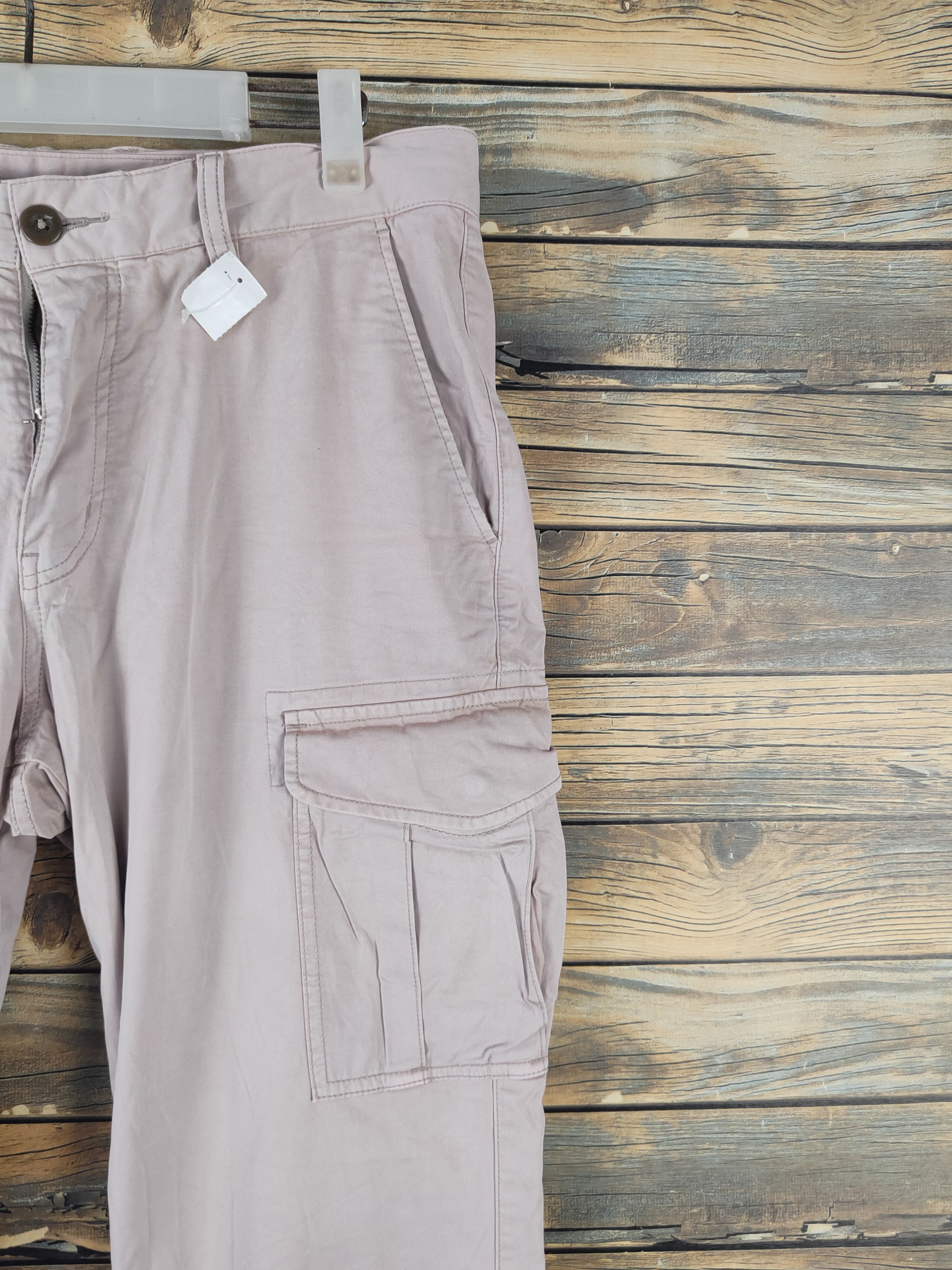 Japanese Brand DL Uniqlo Light Peach Multipocket Cargo Pants #2144 Size 33" - 5 Thumbnail
