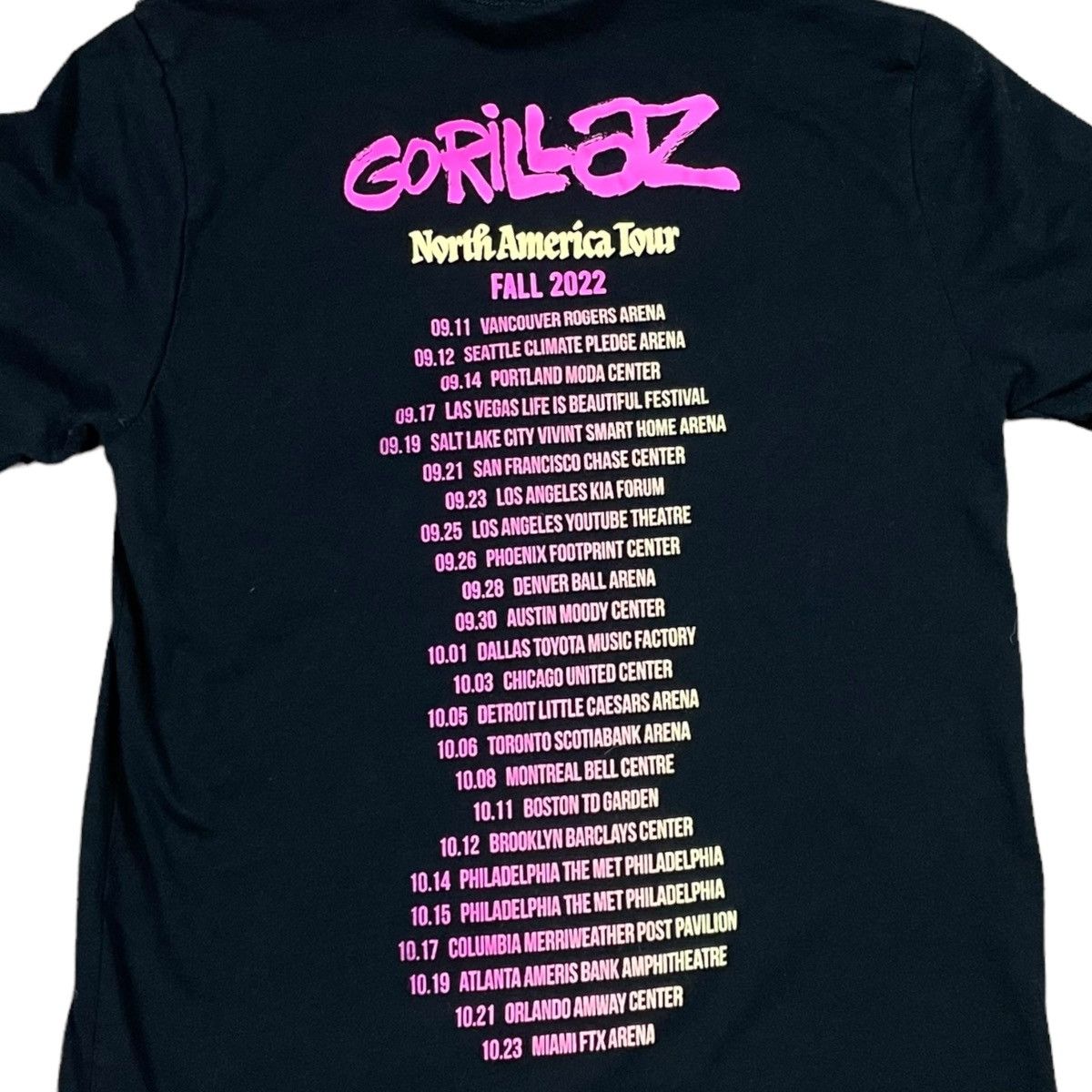 Band Tees Gorillaz Fall 2022 North American Tour Shirt Adult Small Size US S / EU 44-46 / 1 - 6 Thumbnail