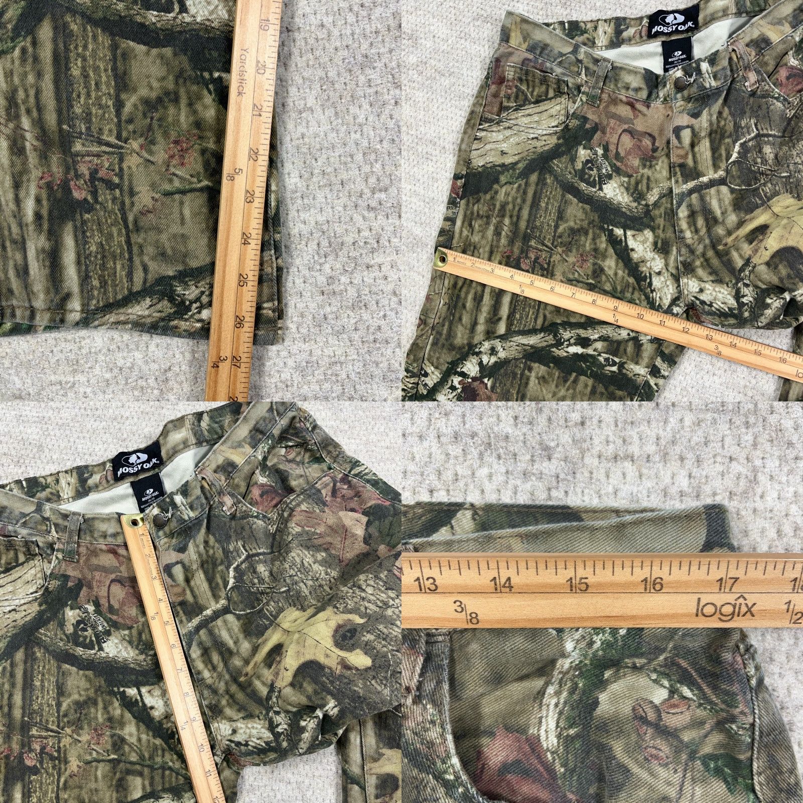 Vintage VINTAGE Mossy Oak Jeans Men 36x30 Straight Leg Denim Camouflage 5-Pocket Regular Green Casual Pants Mens Size US 36 / EU 52 - 8 Thumbnail