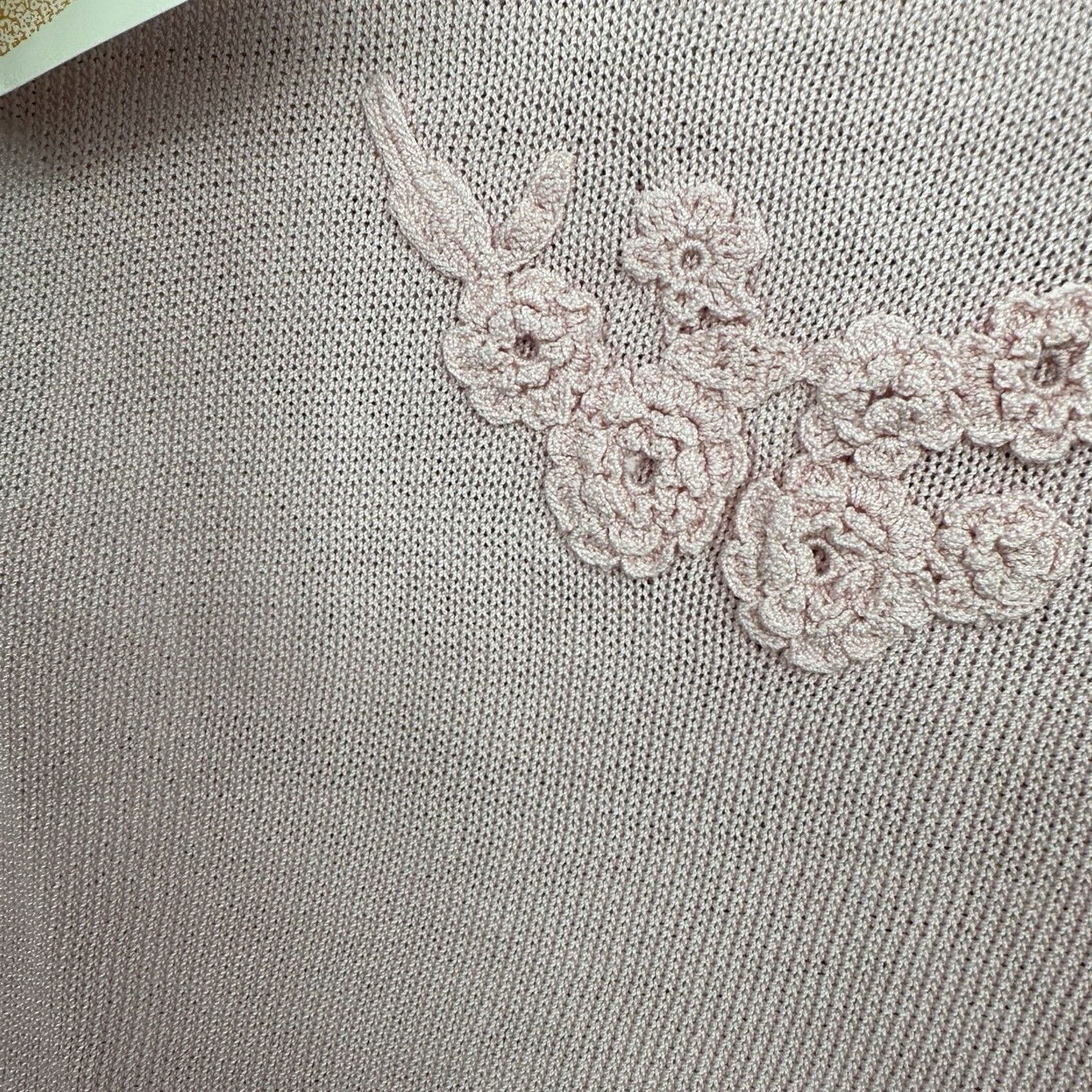 Pinko VINTAGE LIM'S Sweater Vest Womens L Floral 3D Appliqué Crochet Knit Pink Y2K Size L / US 10 / IT 46 - 7 Thumbnail