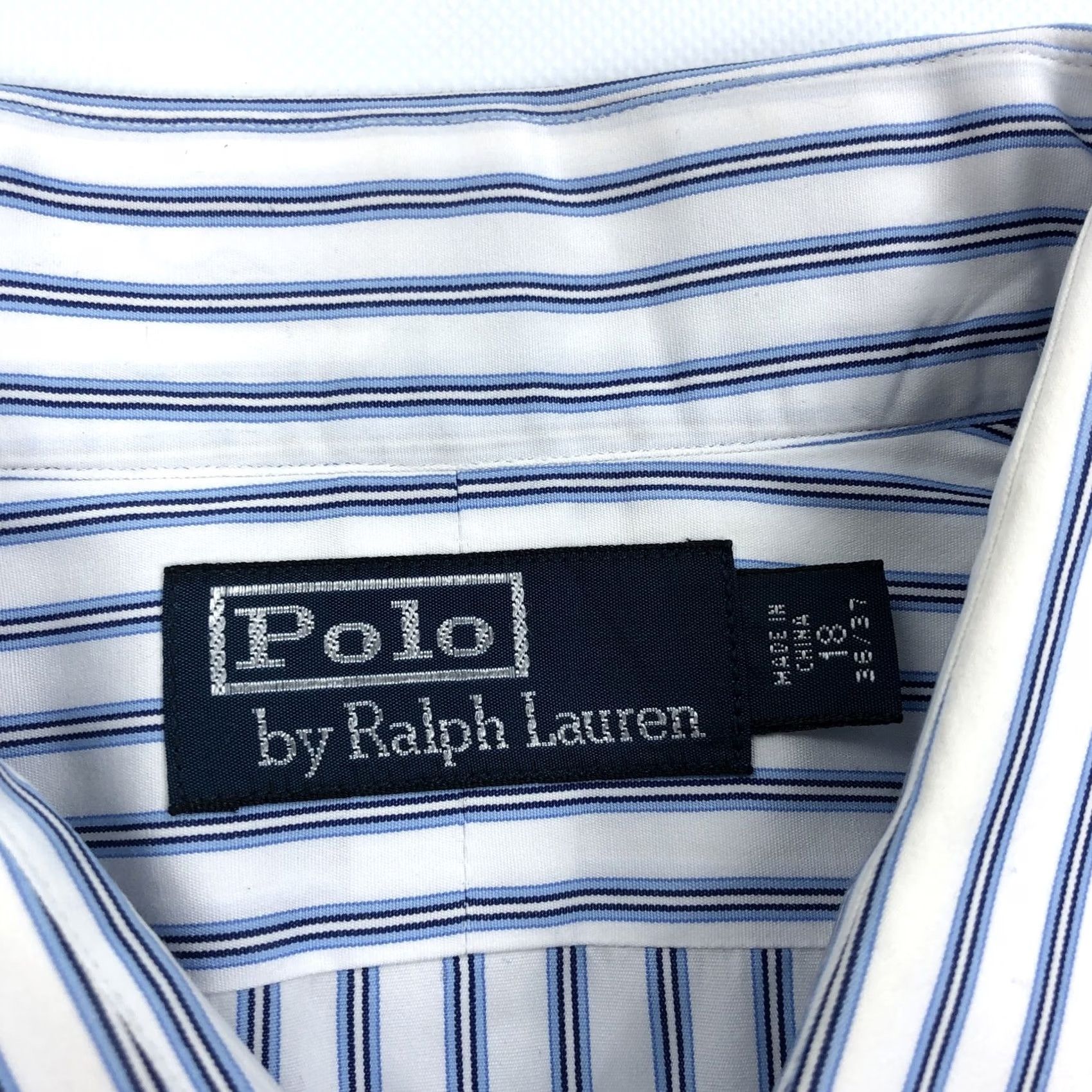 Polo Ralph Lauren Polo by Ralph Lauren Dress Shirt Striped Long Sleeve Blue White 18 Regular Men's Shirt Size 48R - 3 Thumbnail