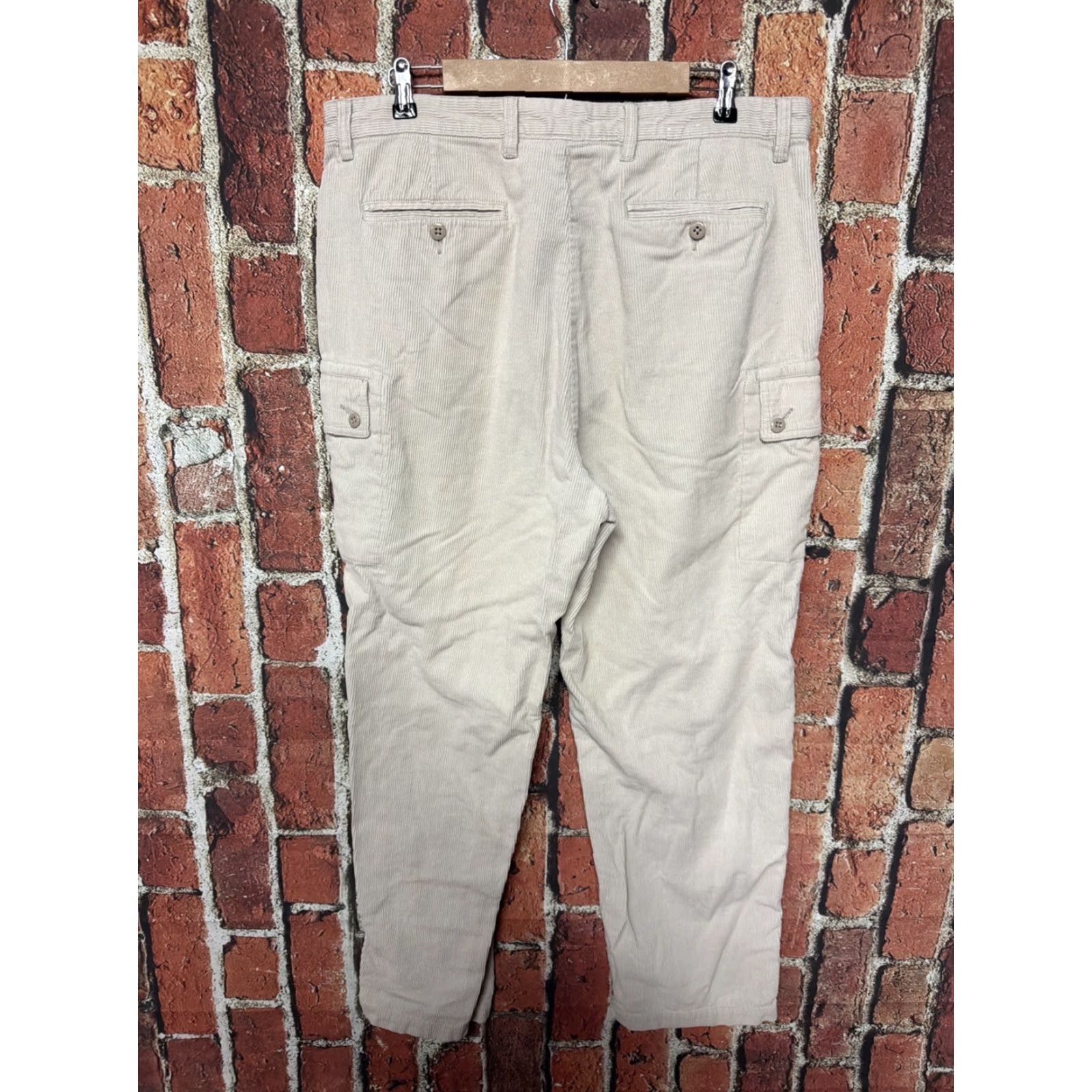 Tommy Hilfiger VINTAGE Tommy Hilfiger Pants Mens 38x32 Beige Baggy Cargo Corduroy Y2K Size US 38 / EU 54 - 3 Thumbnail