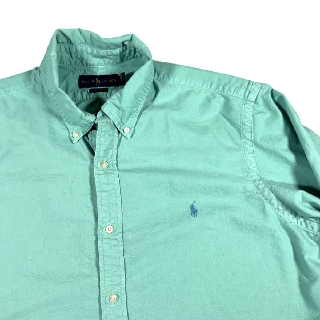 Ralph Lauren Ralph Lauren Shirt Adult XL Green Classic Fit Preppy Pony Logo Cotton Button-Up Shirt - Polo Size US XL / EU 56 / 4 - 2 Thumbnail