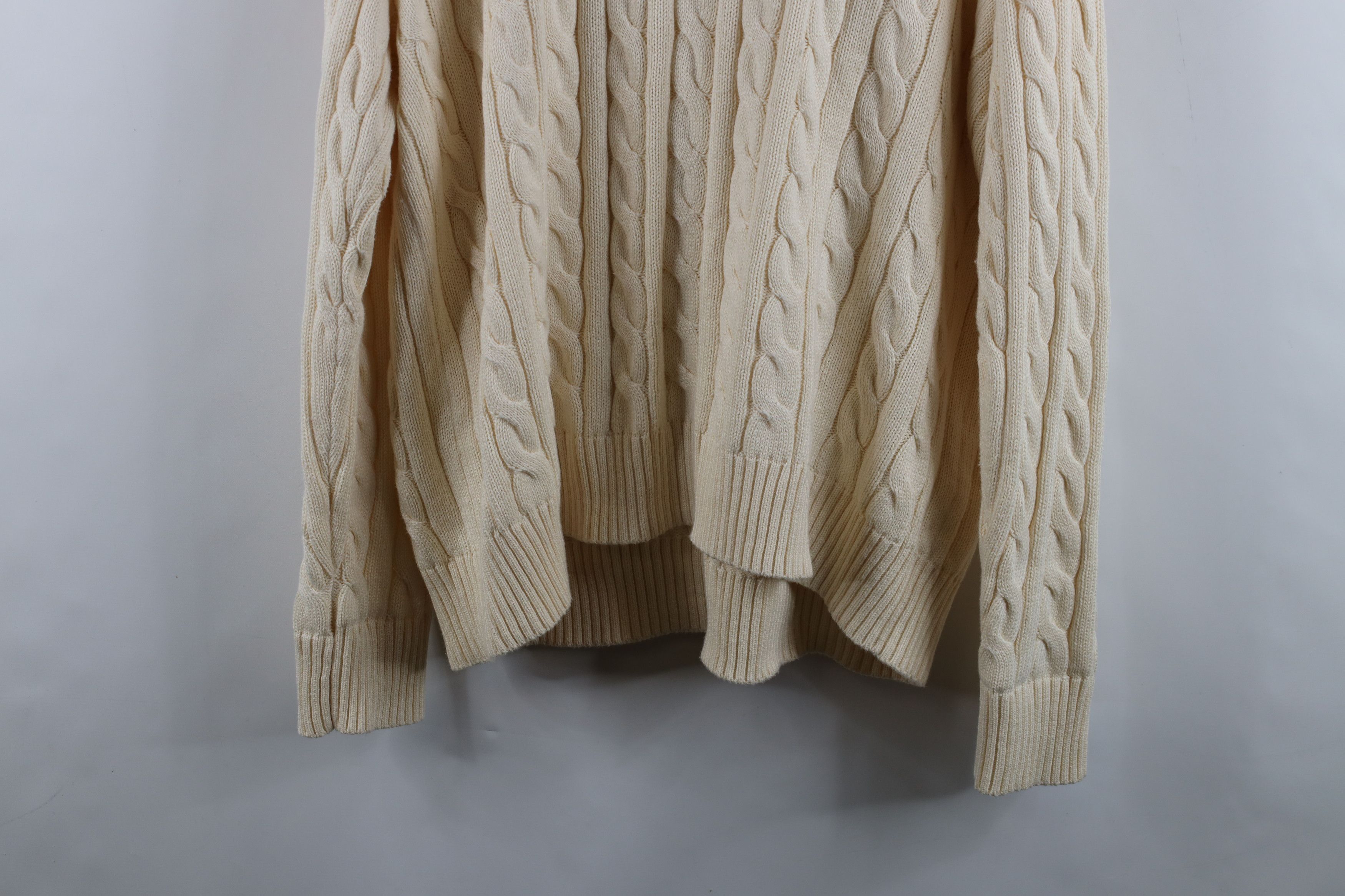 Ralph Lauren Vintage Ralph Lauren Cable Knit Crewneck Sweater Cream Size US XXL / EU 58 / 5 - 11 Thumbnail
