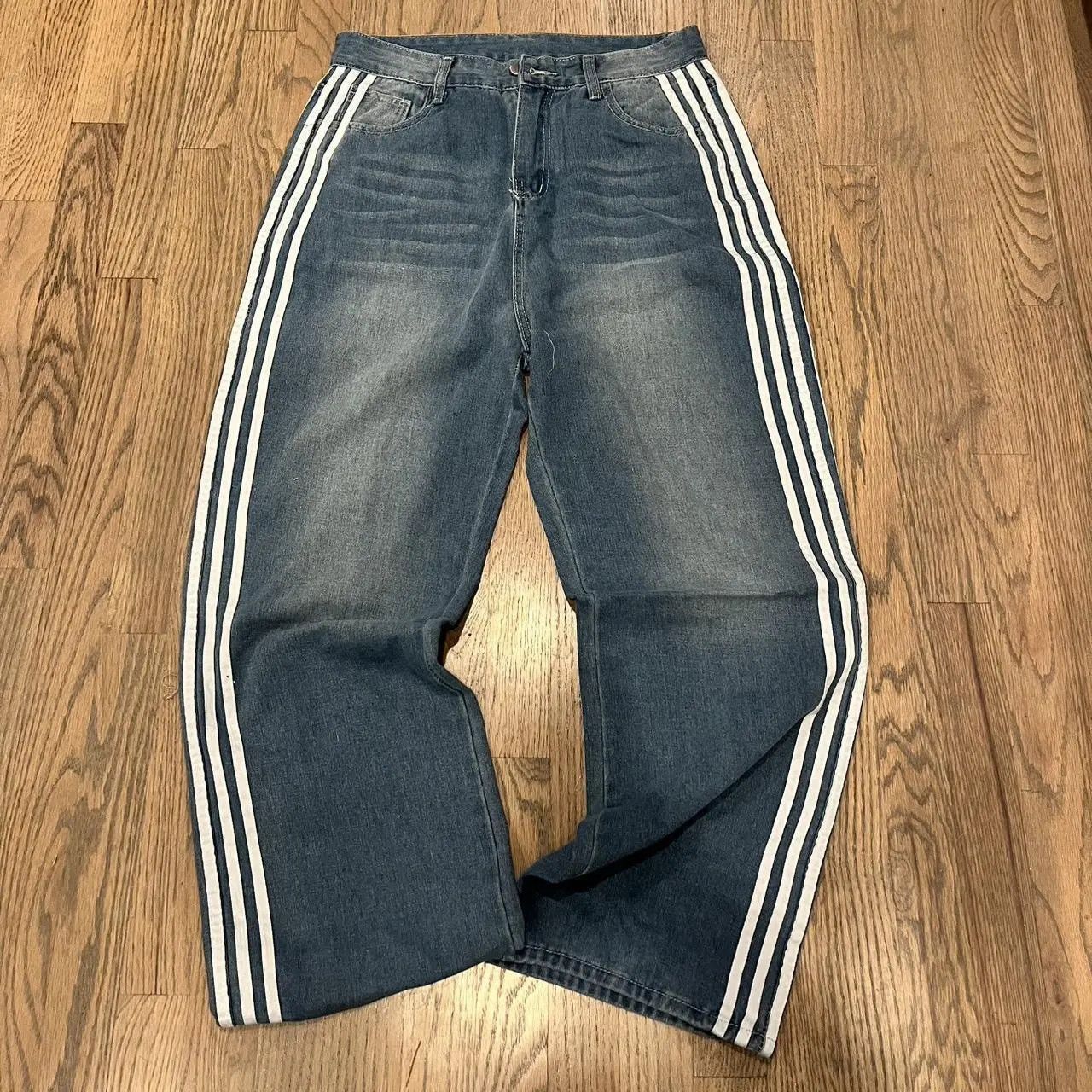 Vintage Striped Jeans with Wash in Blue Men s Size 32