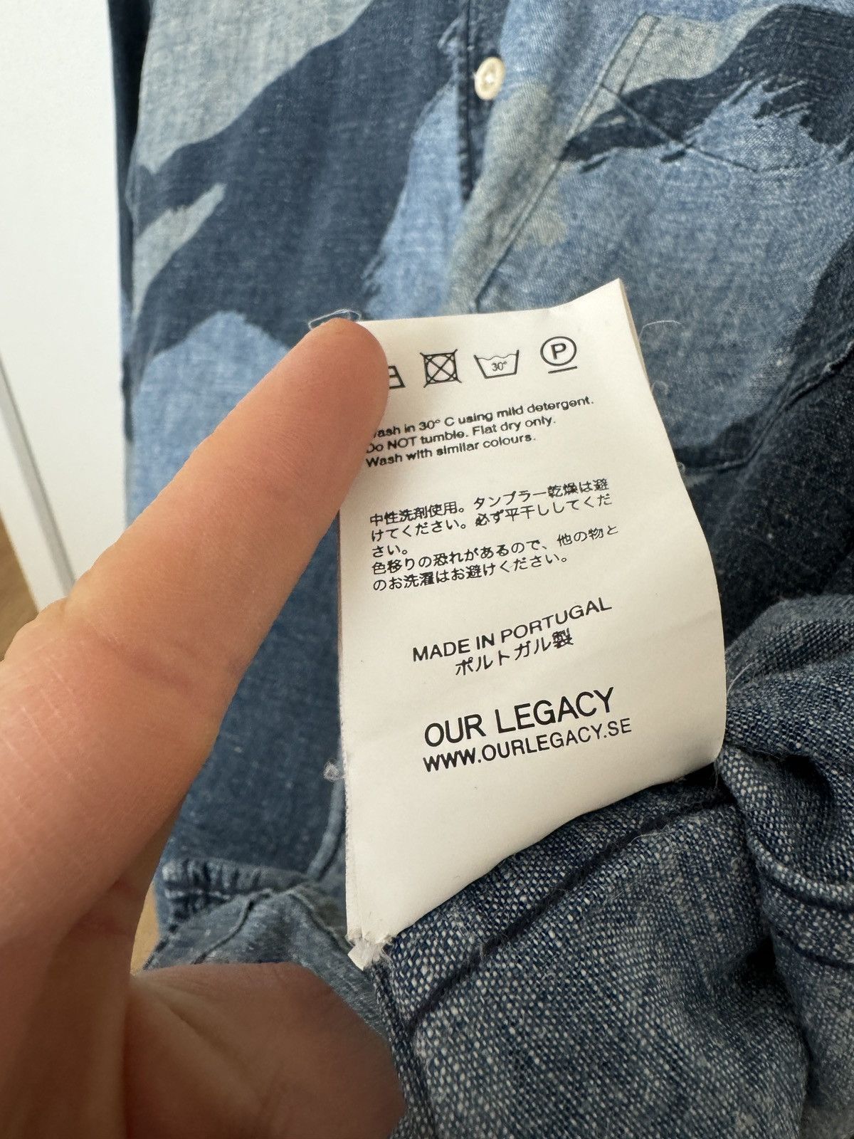 Our Legacy Our Legacy SS15 hemp / cotton like blue camo shirt Size US S / EU 44-46 / 1 - 6 Thumbnail