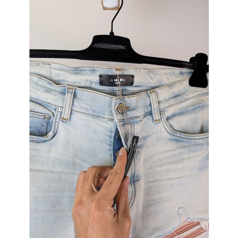 Amiri o1rshd1 MX1 Suede Denim Jeans in Medium Indigo Size US 32 / EU 48 - 7 Thumbnail