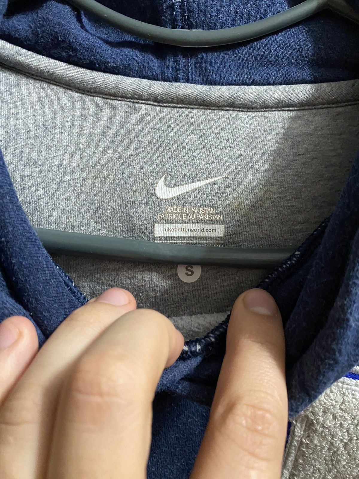 Nike × Vintage Rare Vintage Hoodie Nike Small Swoosh Drill Y2K style. Size US S / EU 44-46 / 1 - 7 Thumbnail