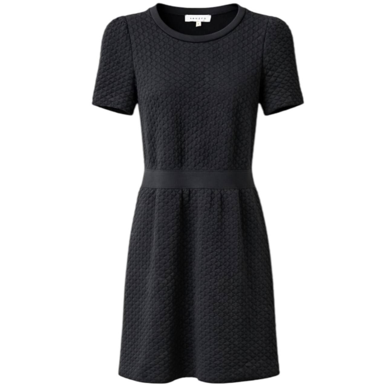 Sandro SANDRO PARIS QUILTED BLACK SOLID CASUAL DRESS WOMEN SIZE 1 Size XS / US 0-2 / IT 36-38 - 1 Thumbnail