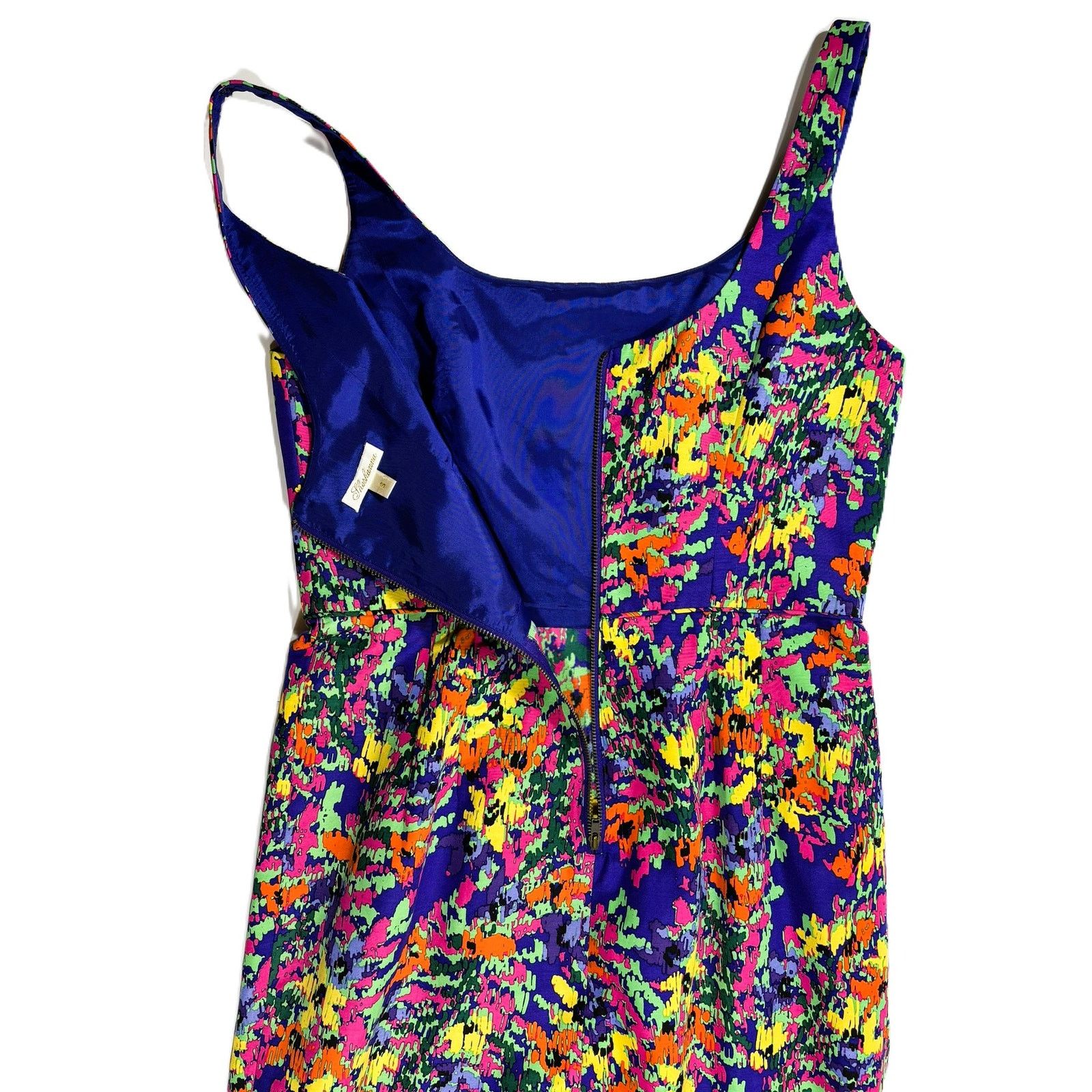 Other Shoshanna Size 8 Retro Dress Neon Design Knee Length 80s Size M / US 6-8 / IT 42-44 - 5 Thumbnail
